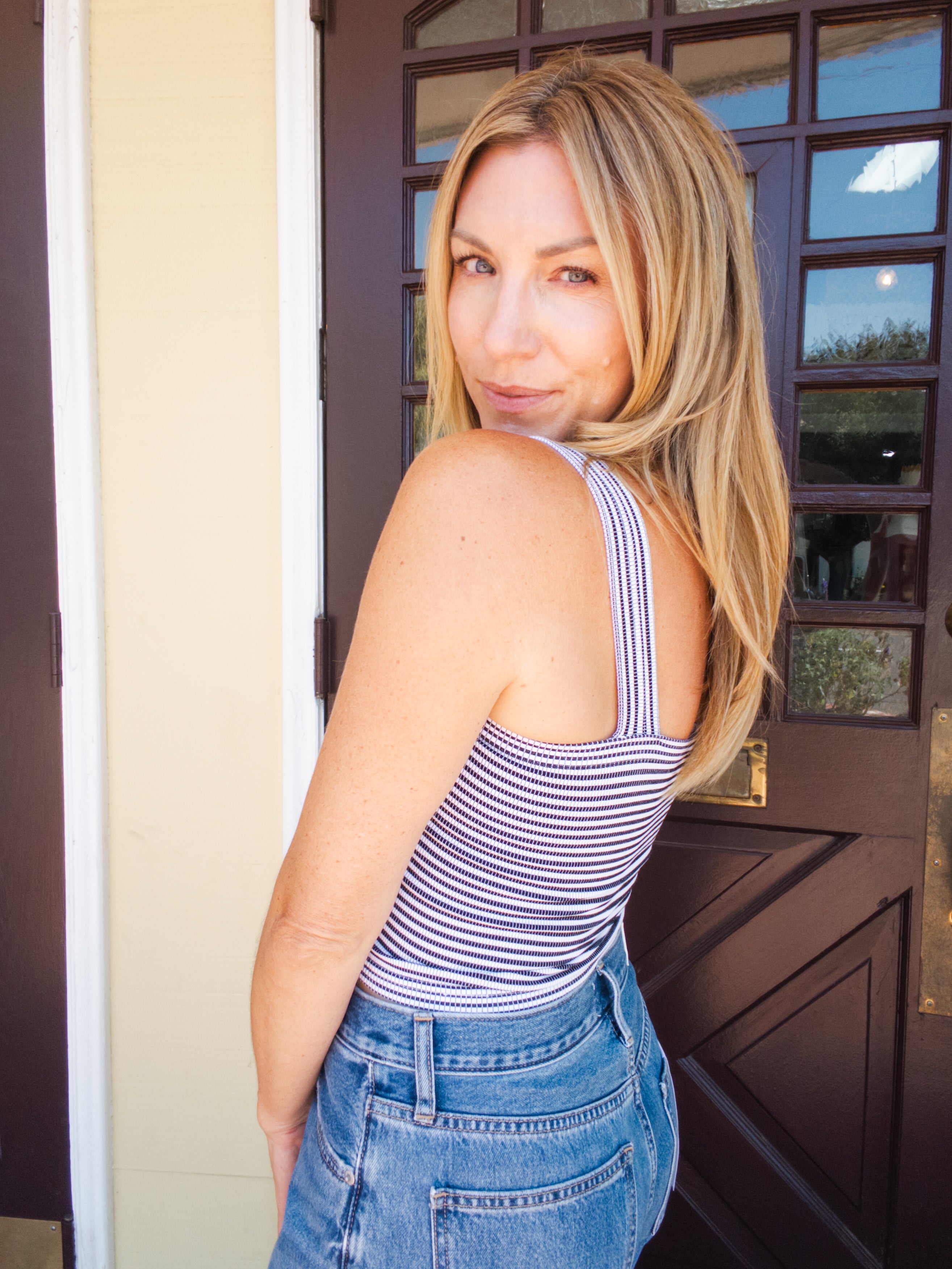 Modal Striped Square Top