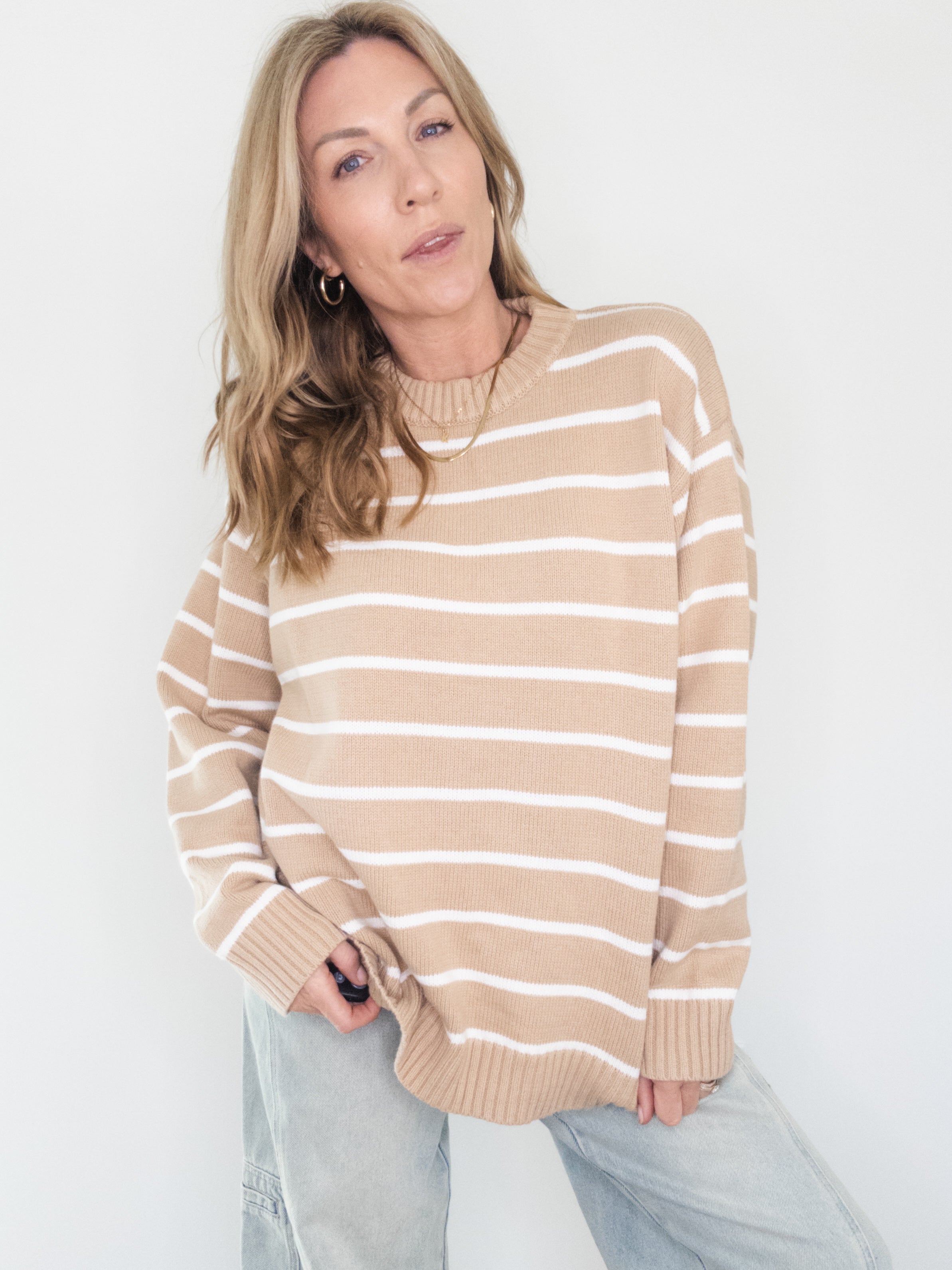 Cookie Butter Striped Sweater