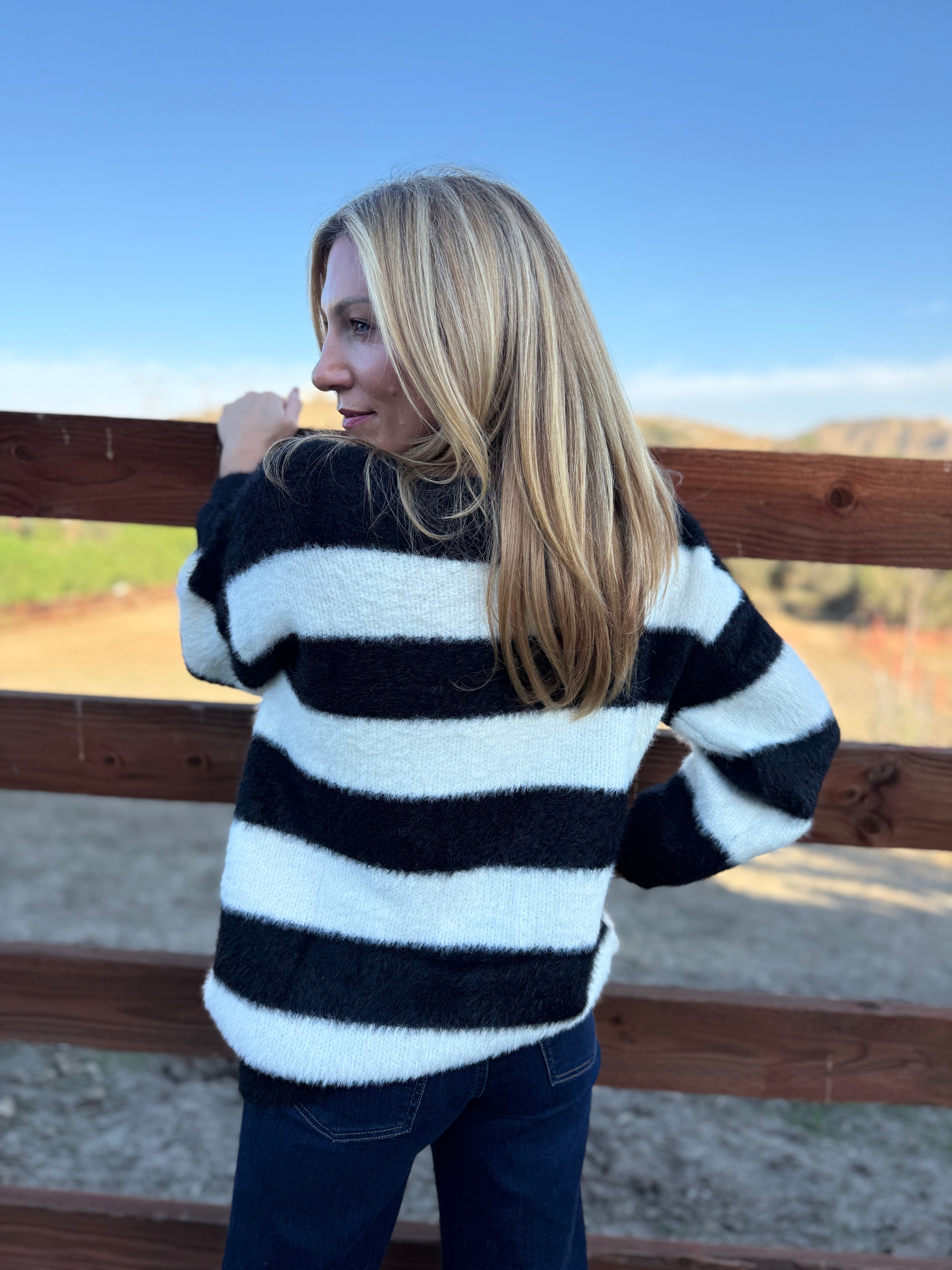 Fuzzy Stripe Sweater