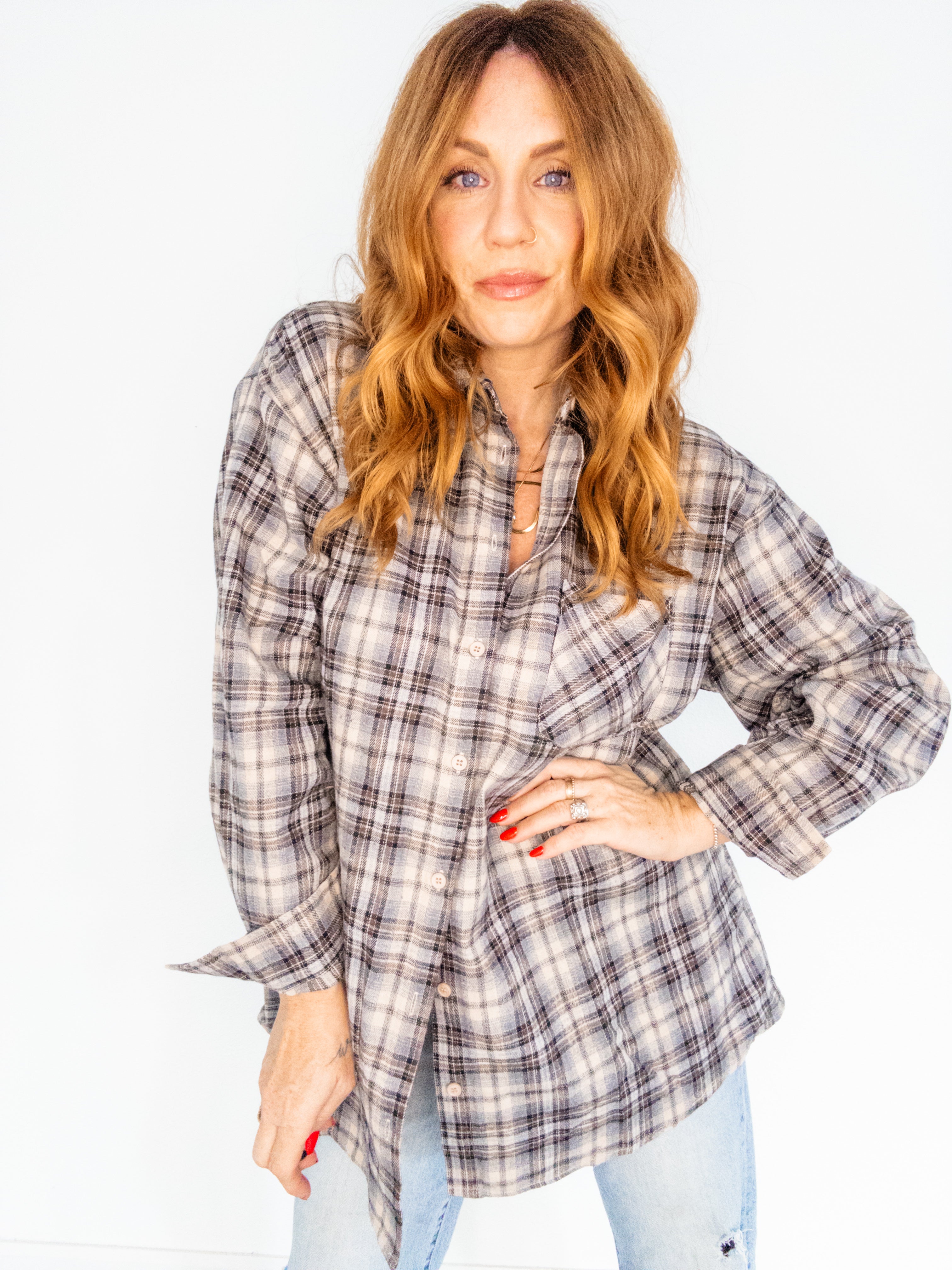 Mad for Plaid Oversized Button Up