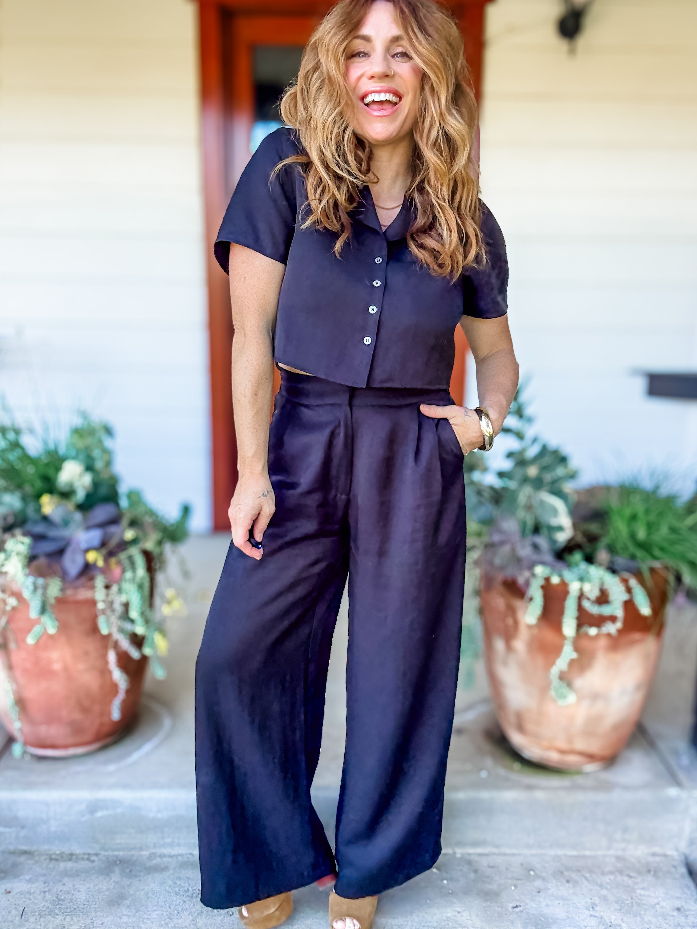 Madison Button Front Top