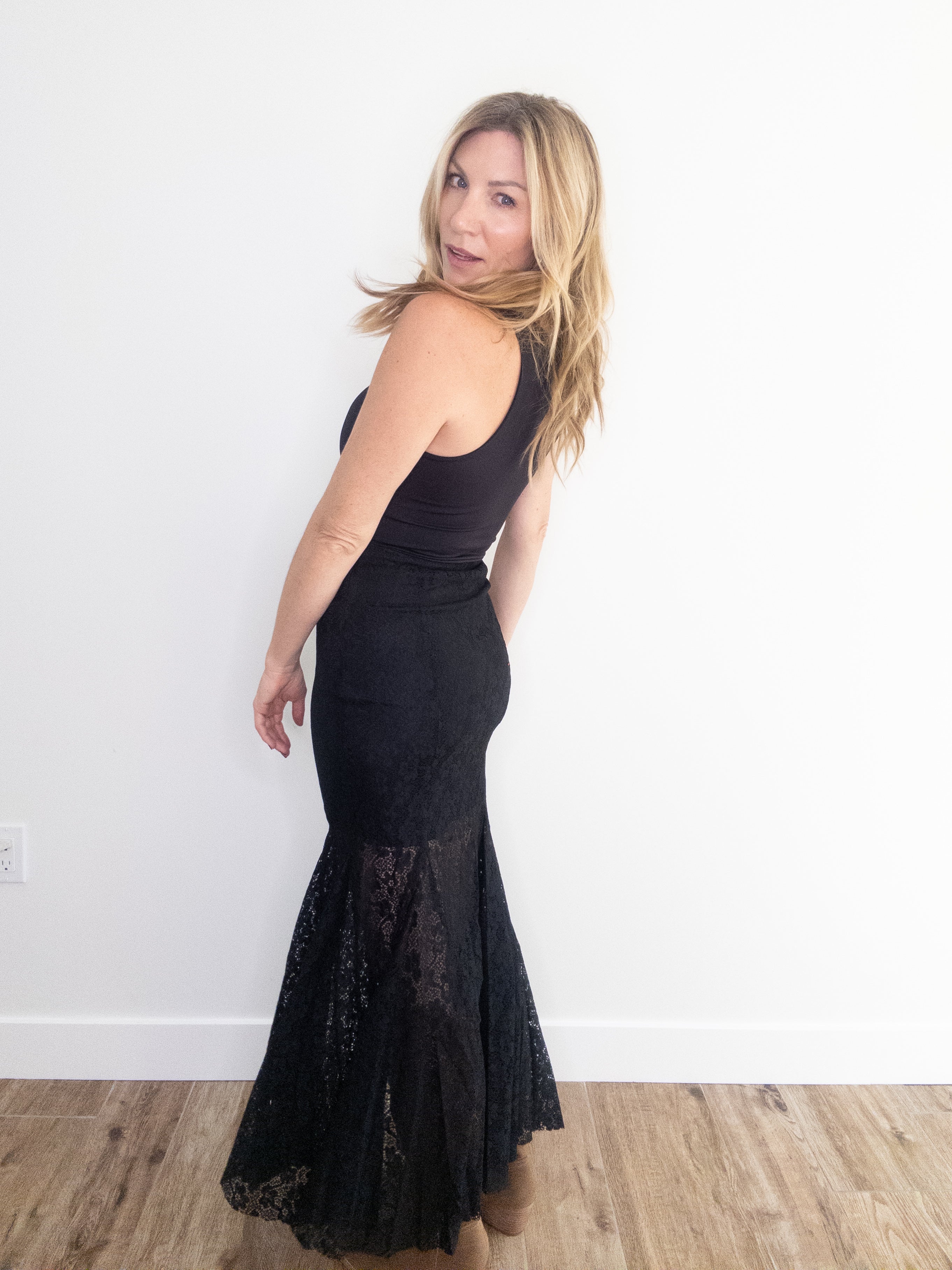 Noir Lace Maxi Skirt