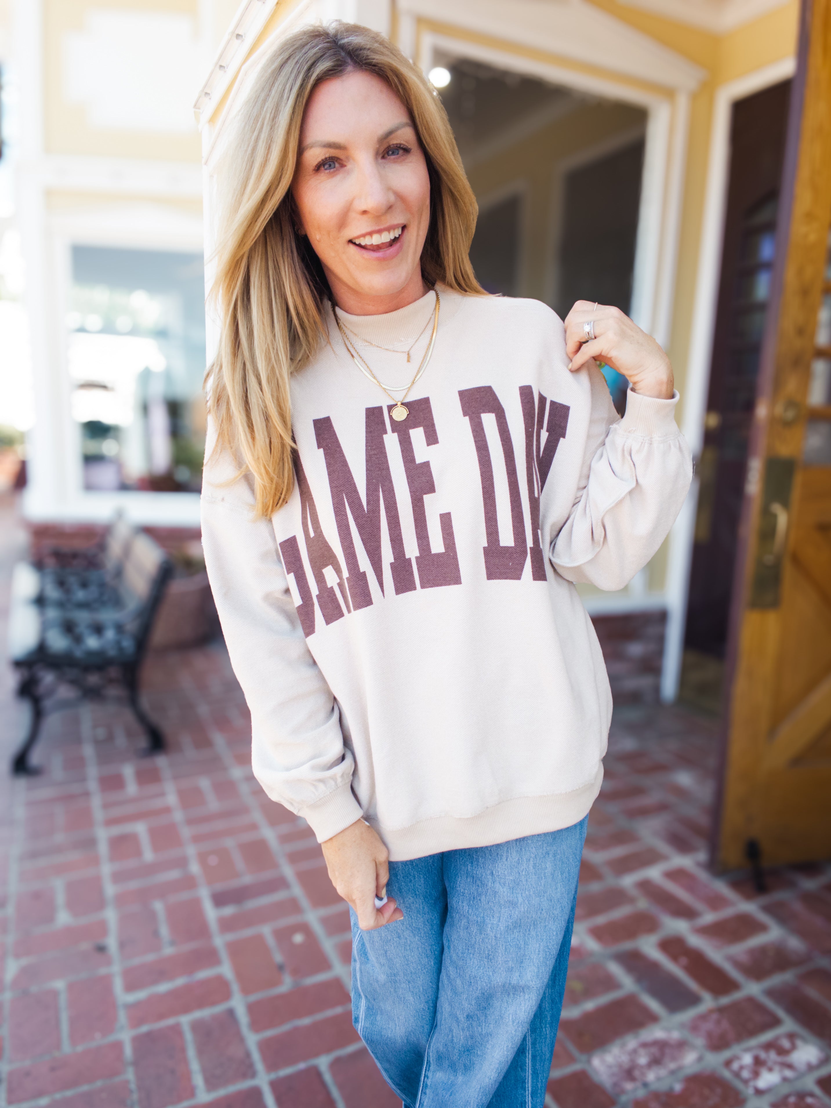 Game Day Reversible Mock Neck Sweatshirt
