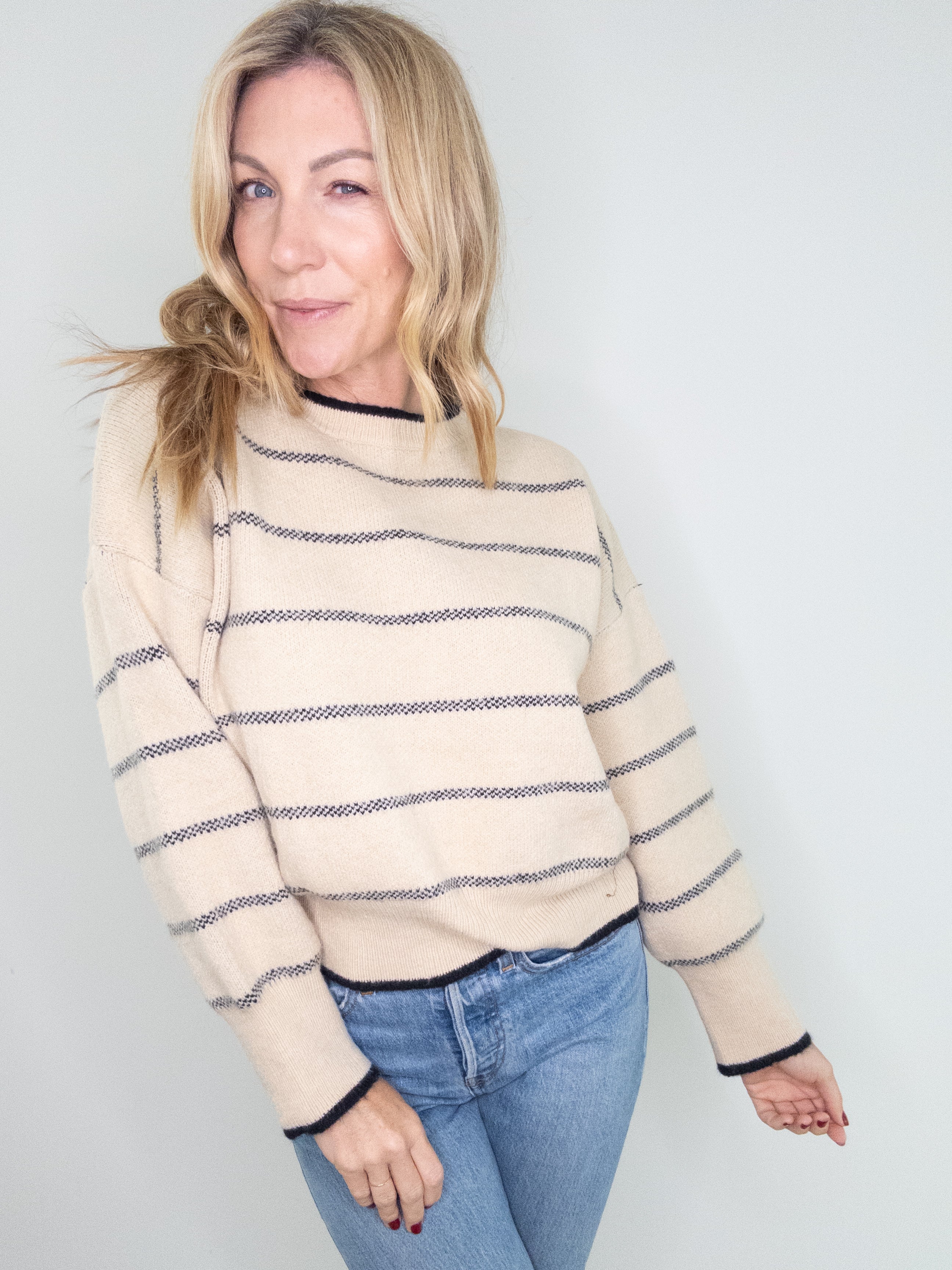 On The Right Track Striped Sweater