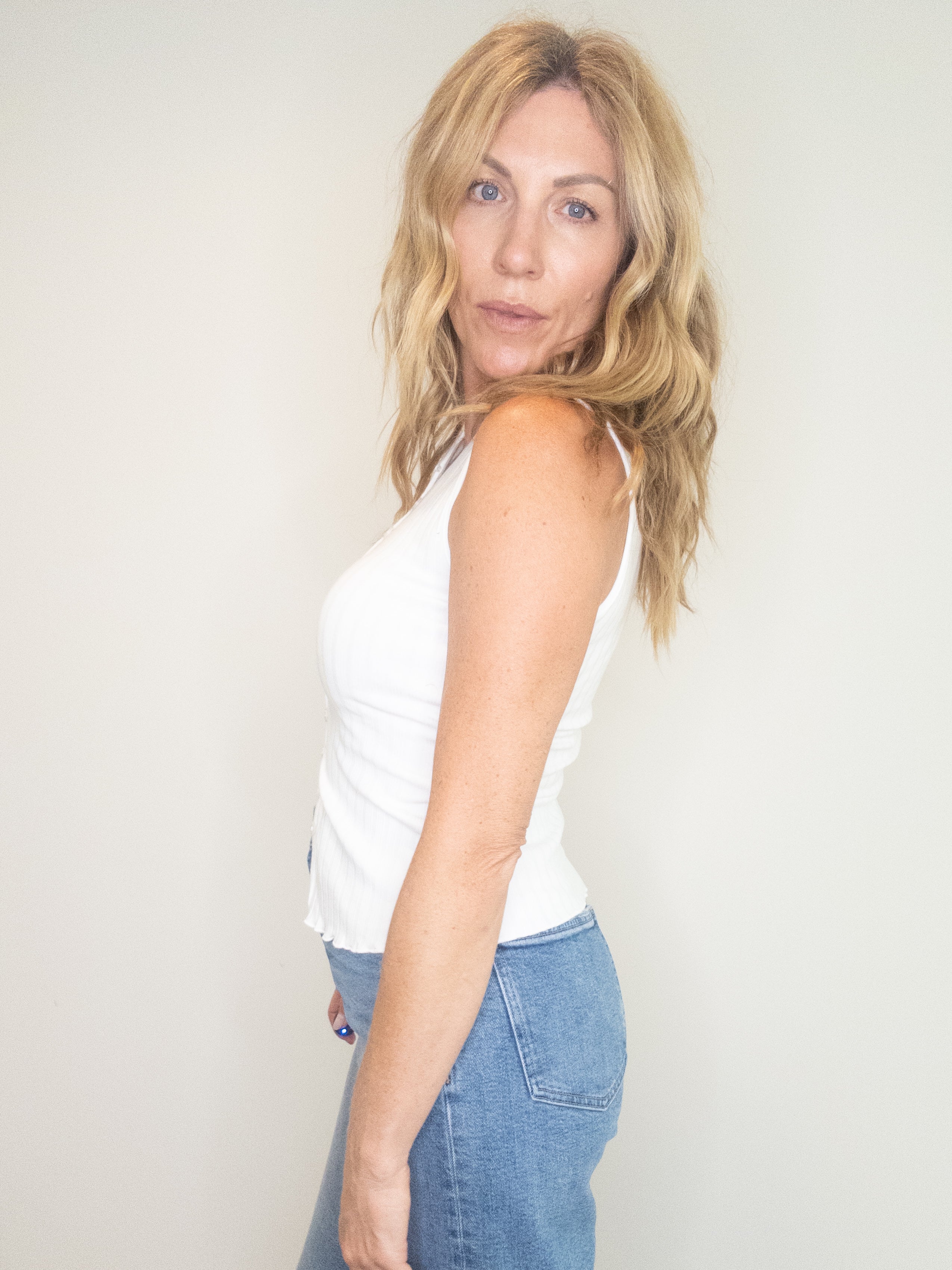 Golden Hour Button Front Tank