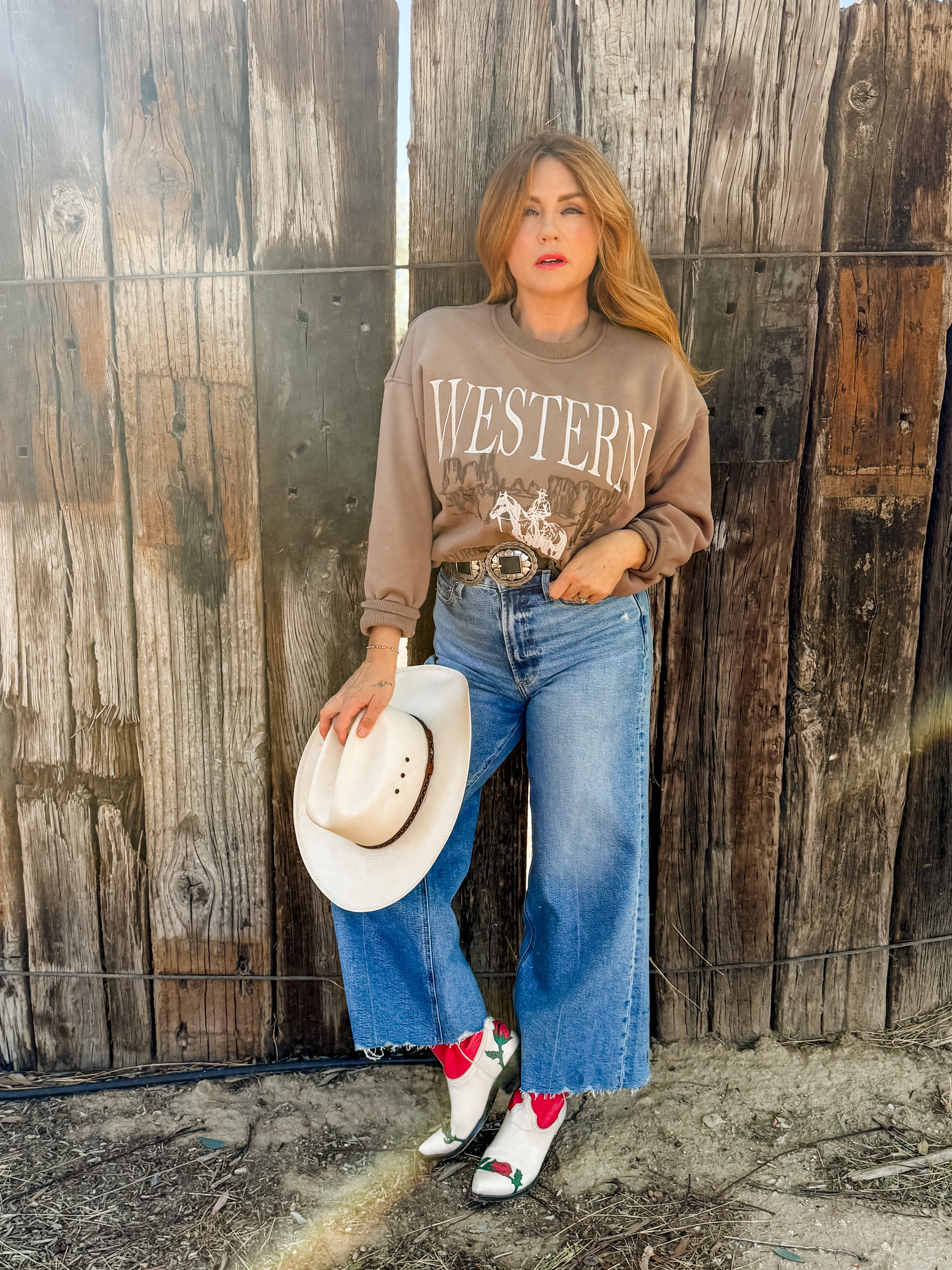 Wild West Embroidered Crew Neck Sweatshirt