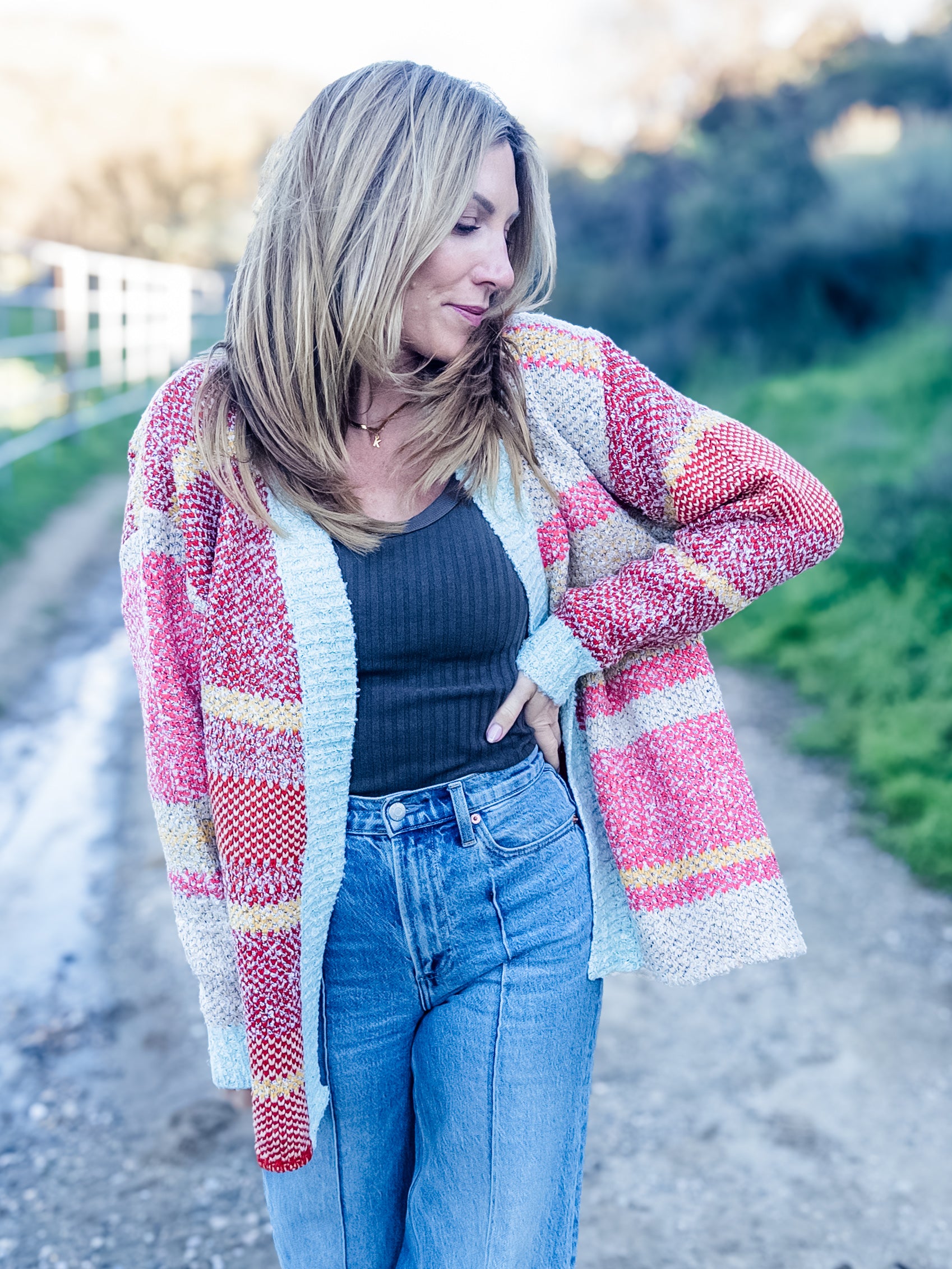In The Sunset Colorblock Cardigan