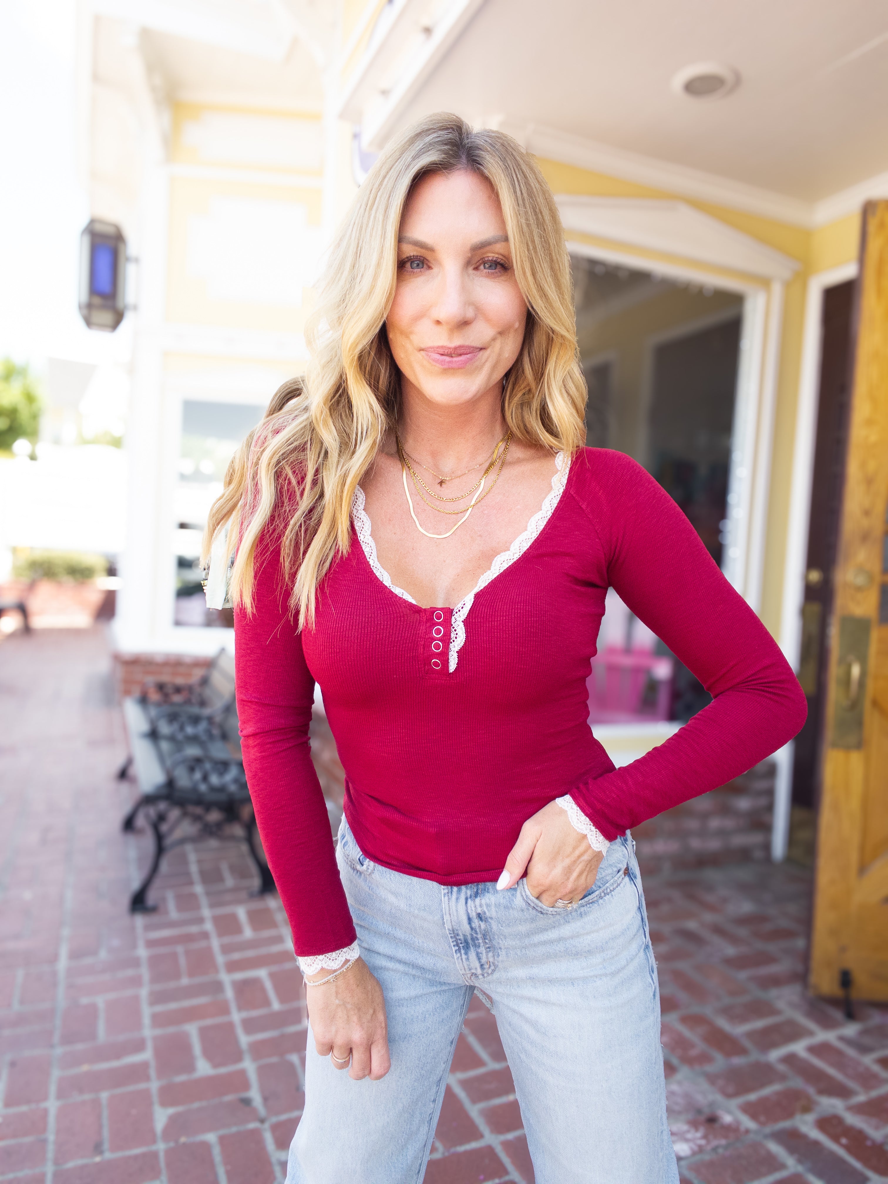 Pretty In Lace Henley