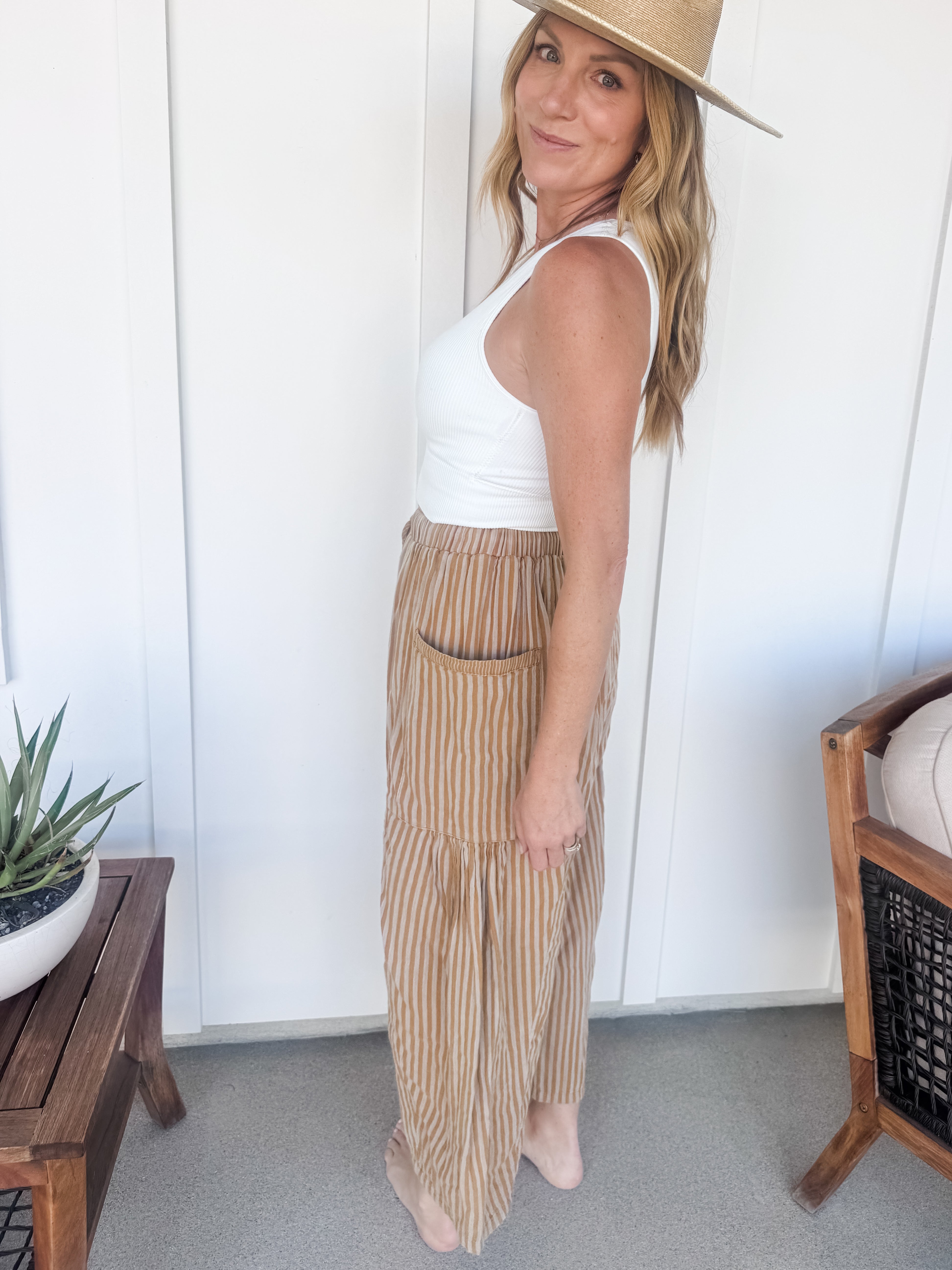 Fine Line Striped Pants