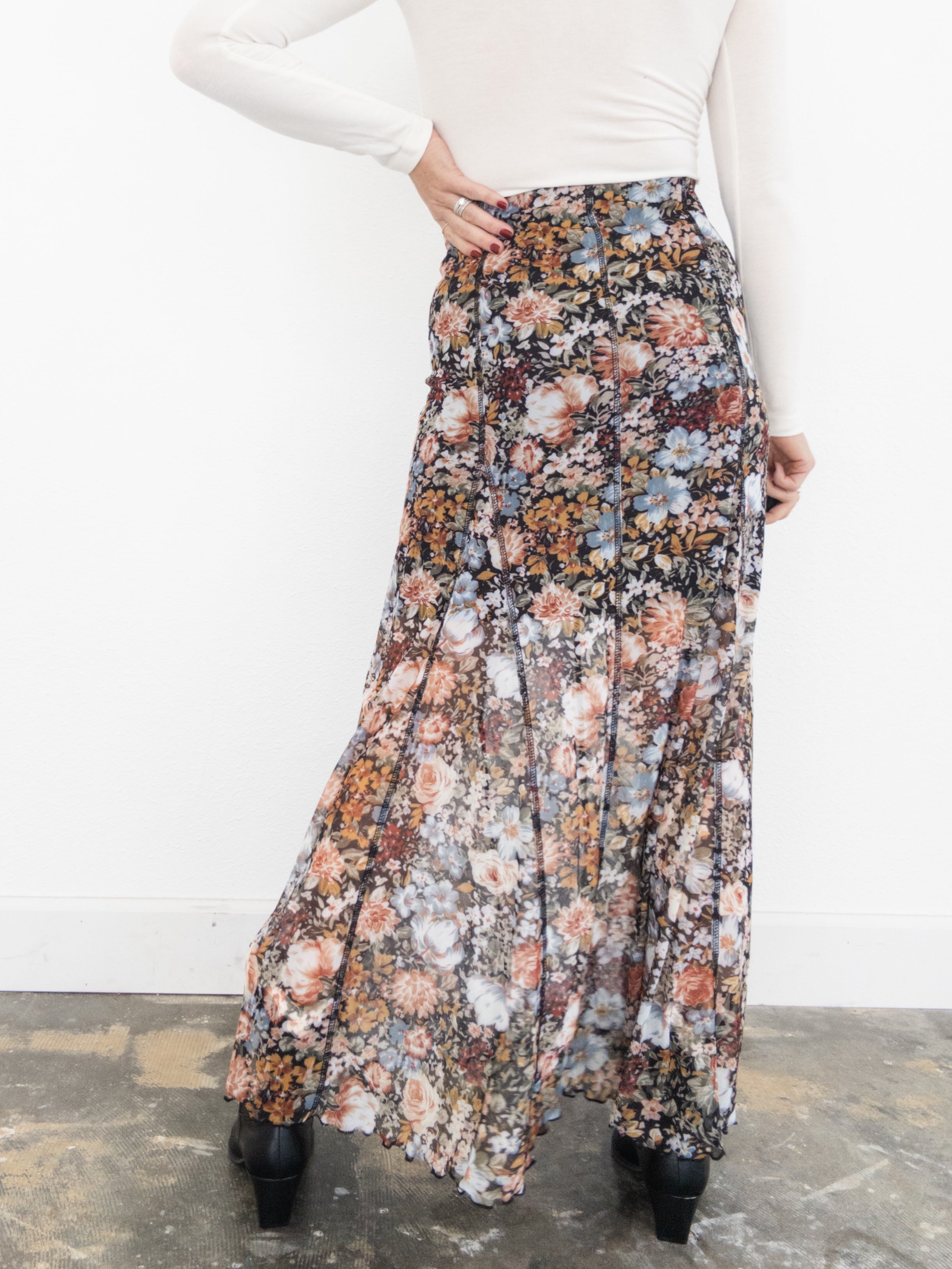 Autumn Florals Maxi Skirt