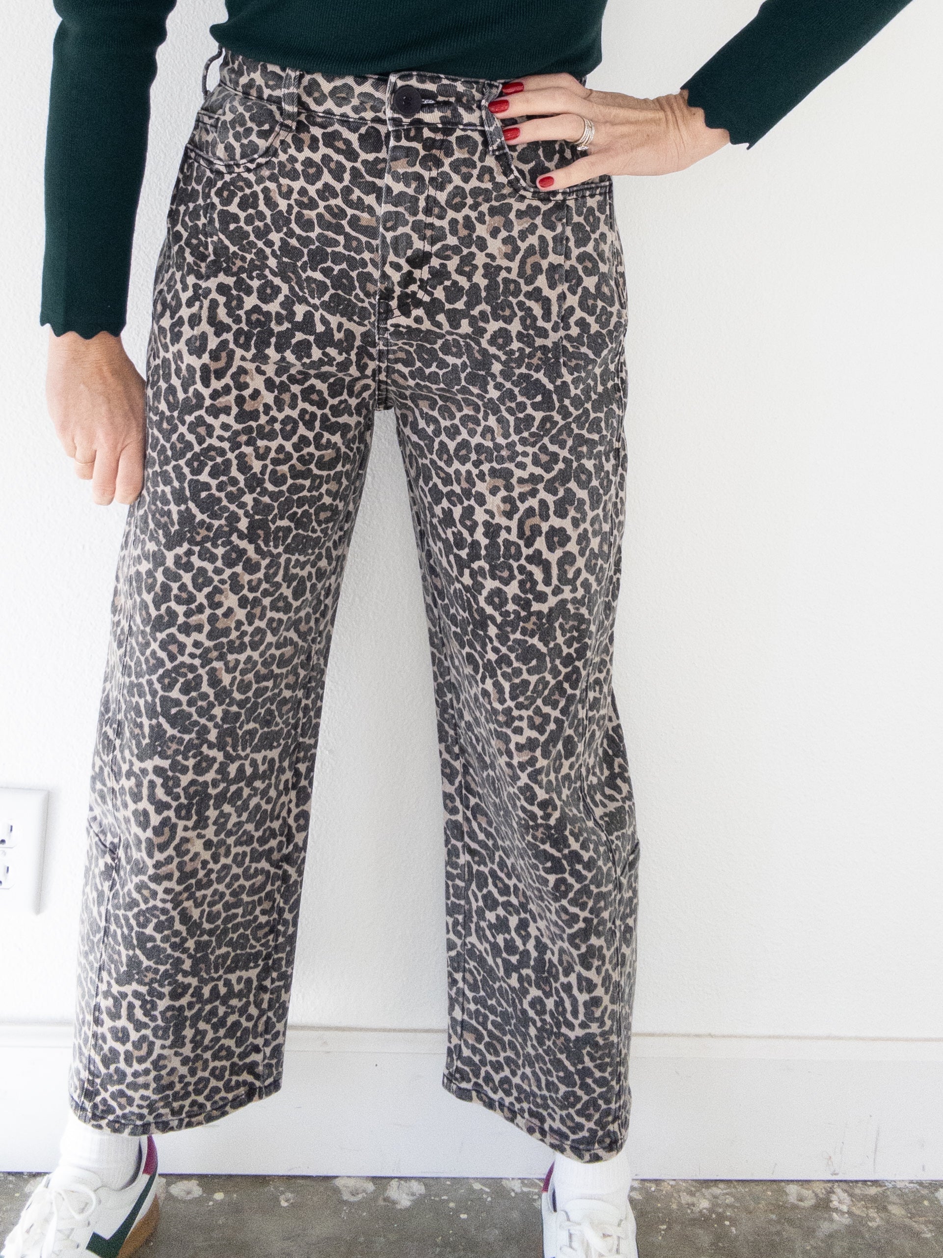 Here To Stay Leopard Barrel Pant