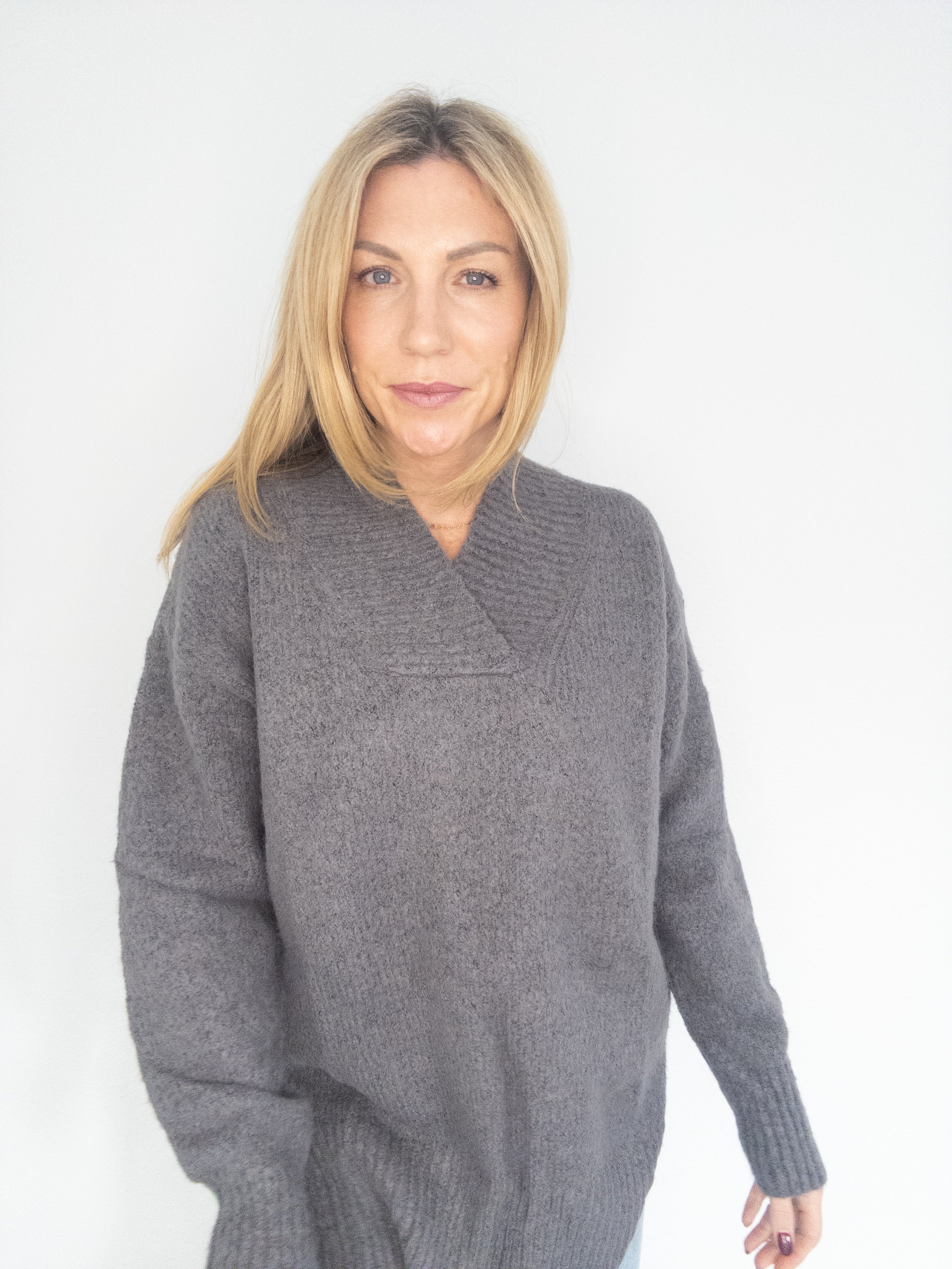 Chloe V Neck Slouchy Sweater