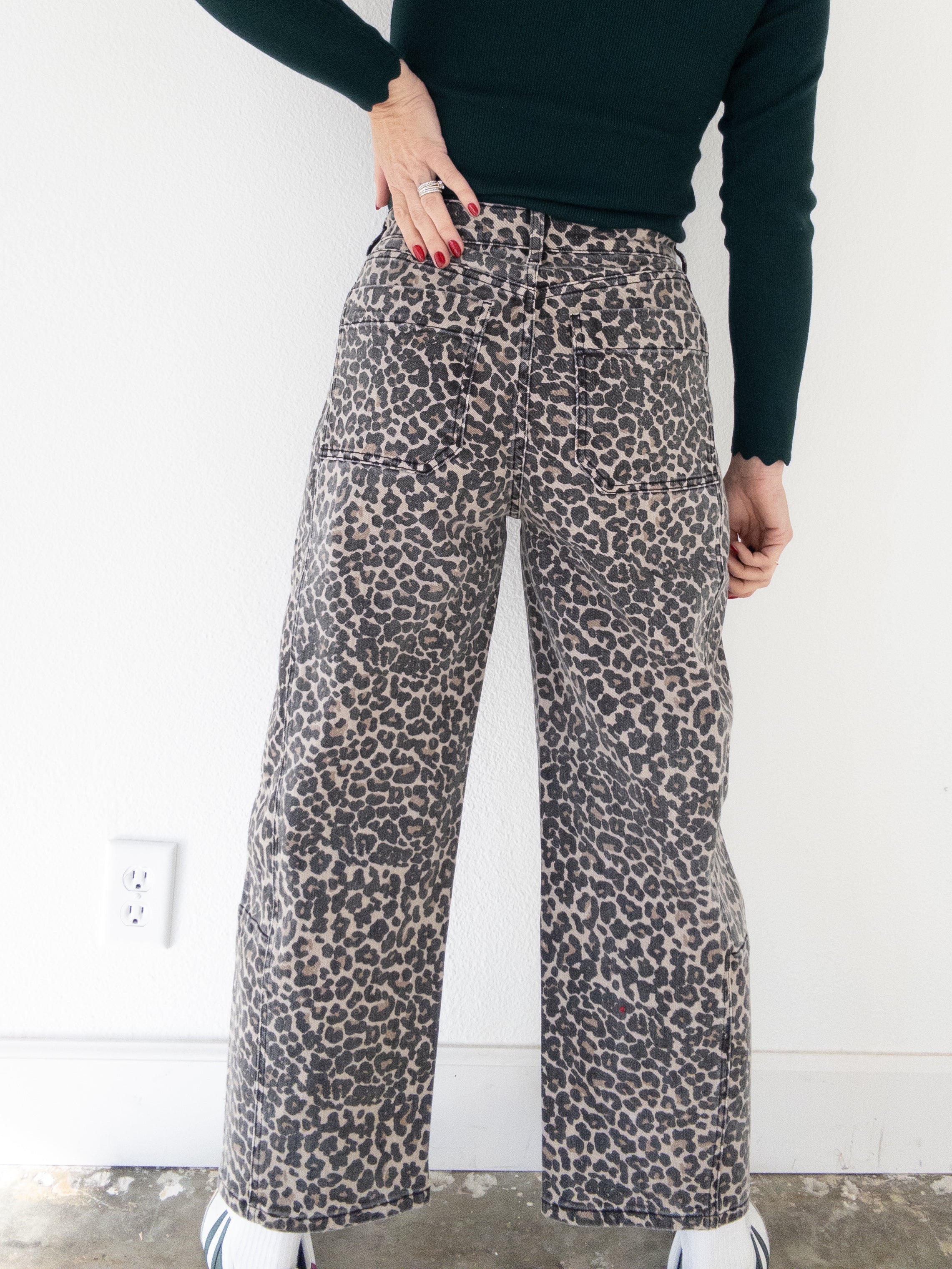 Here To Stay Leopard Barrel Pant