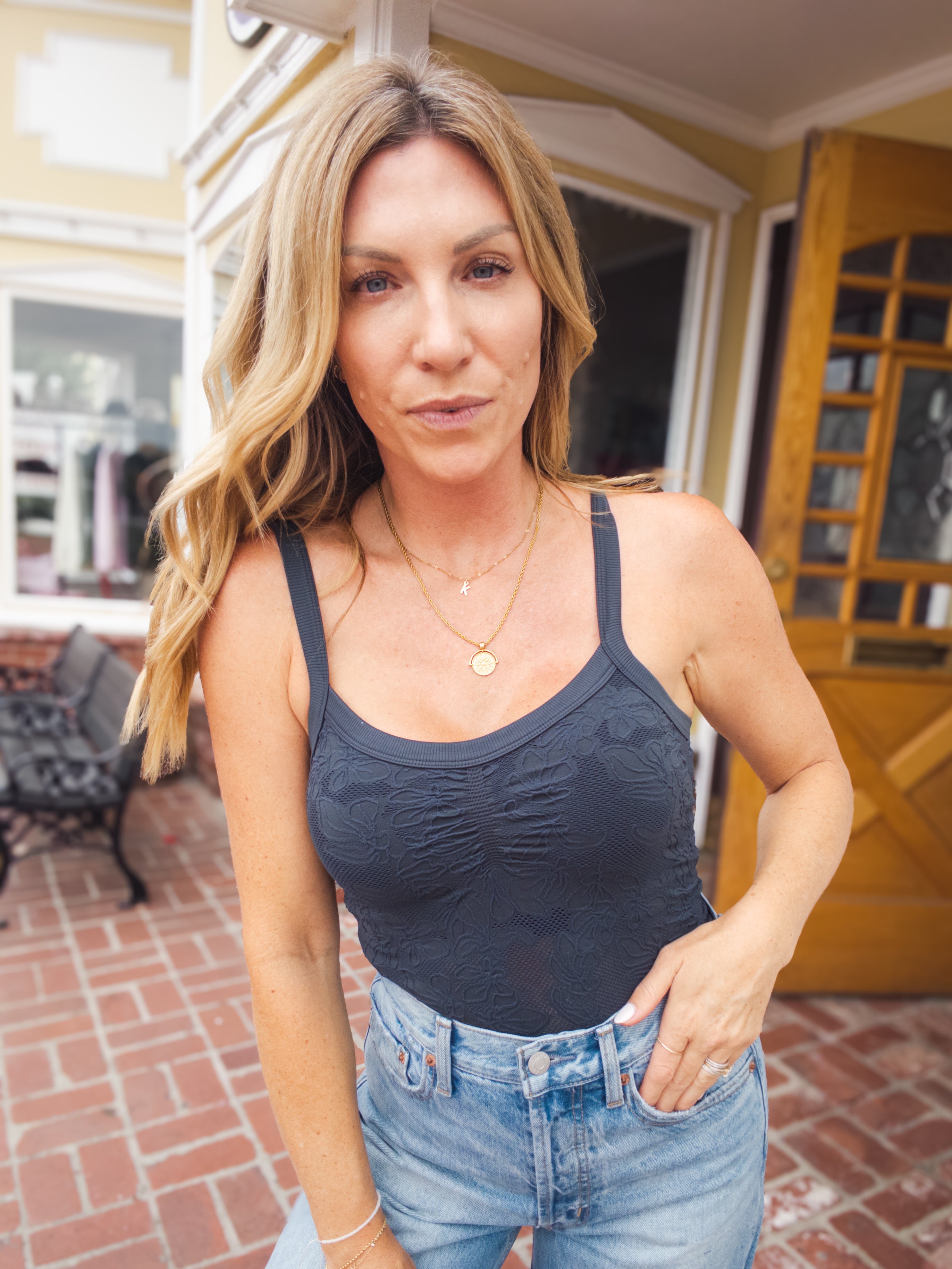 Lace V Neck Tank
