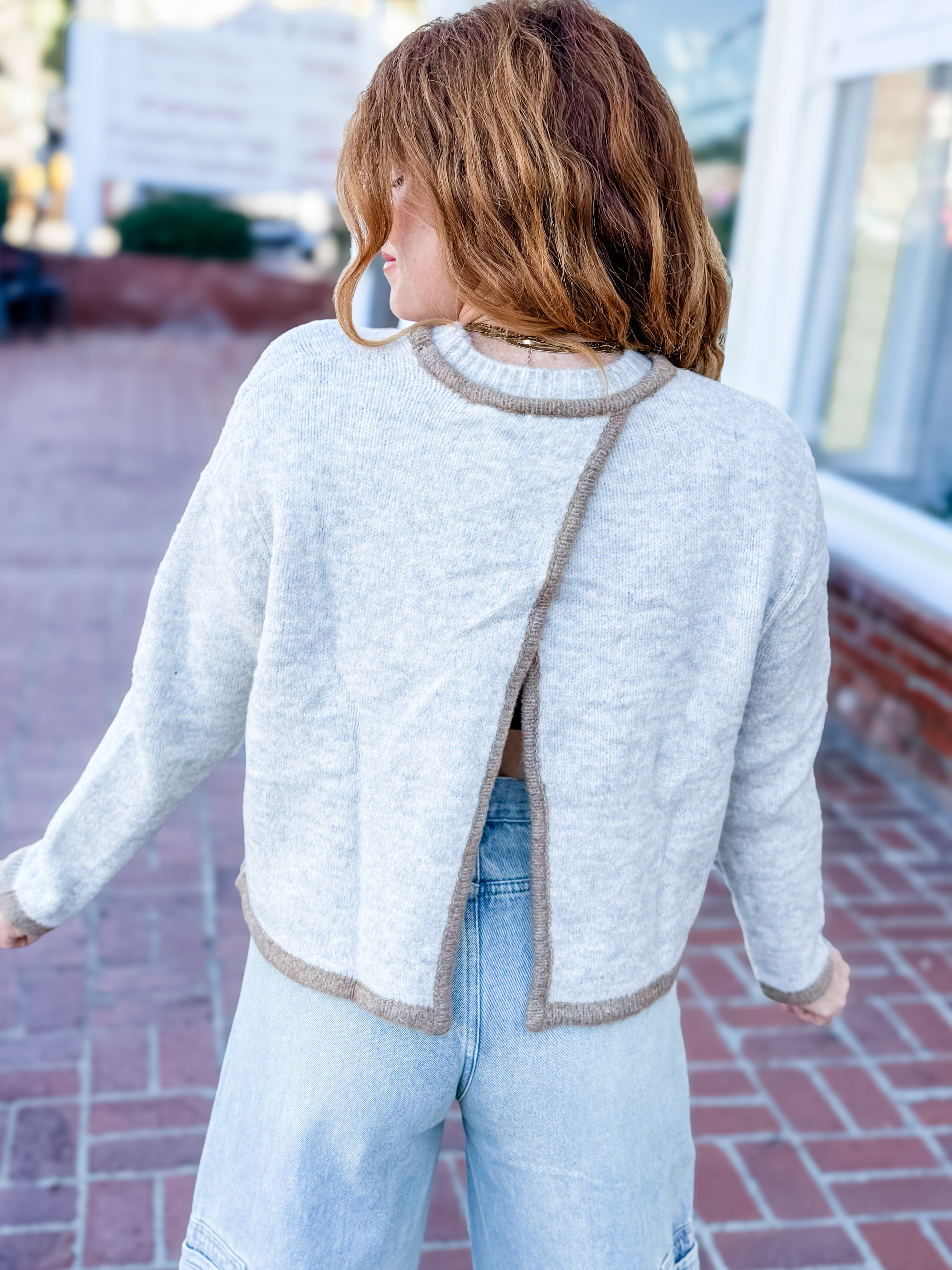 Soft Boundaries Open Back Sweater