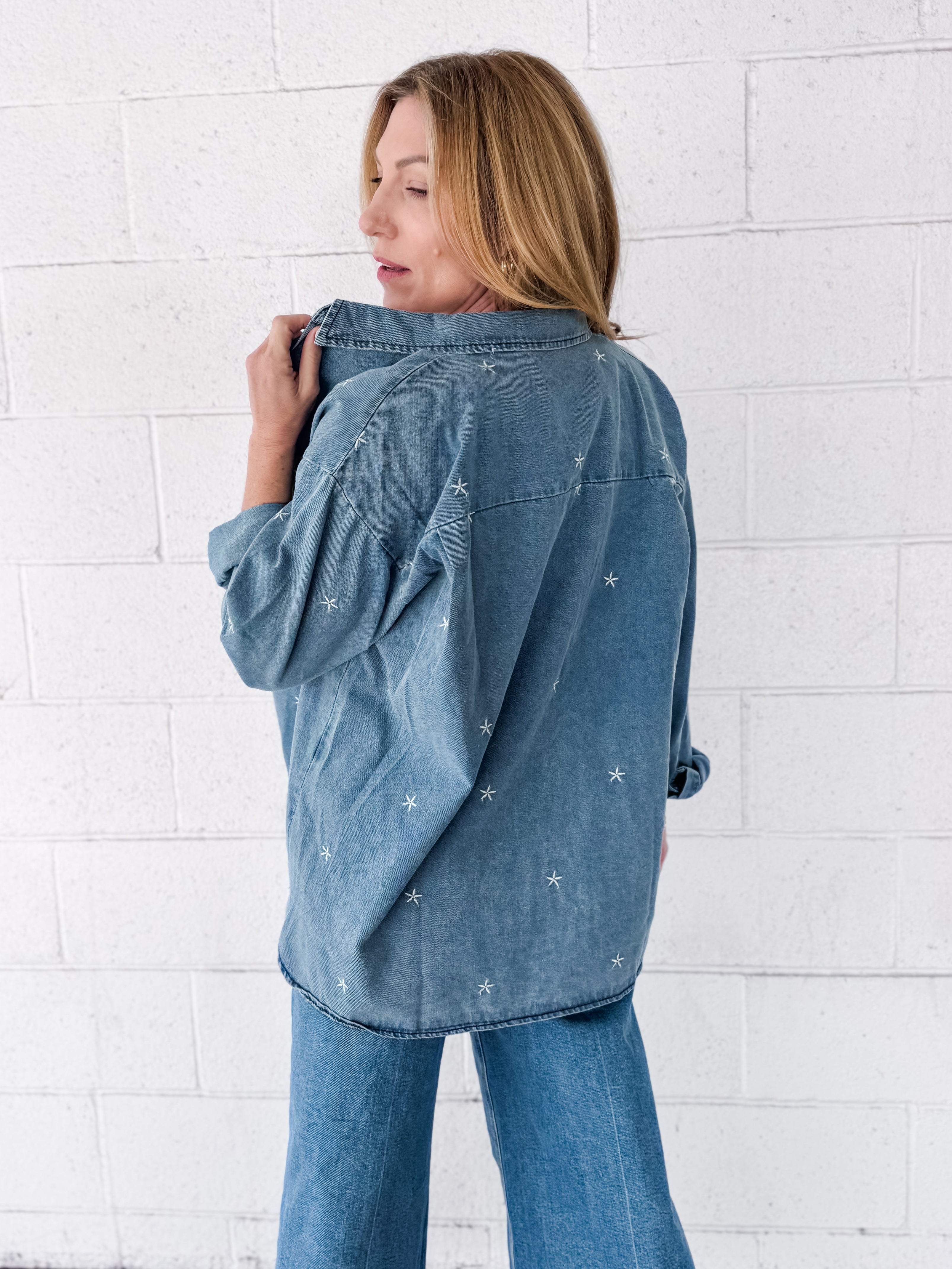 Daisy Chain Oversized Denim Shacket