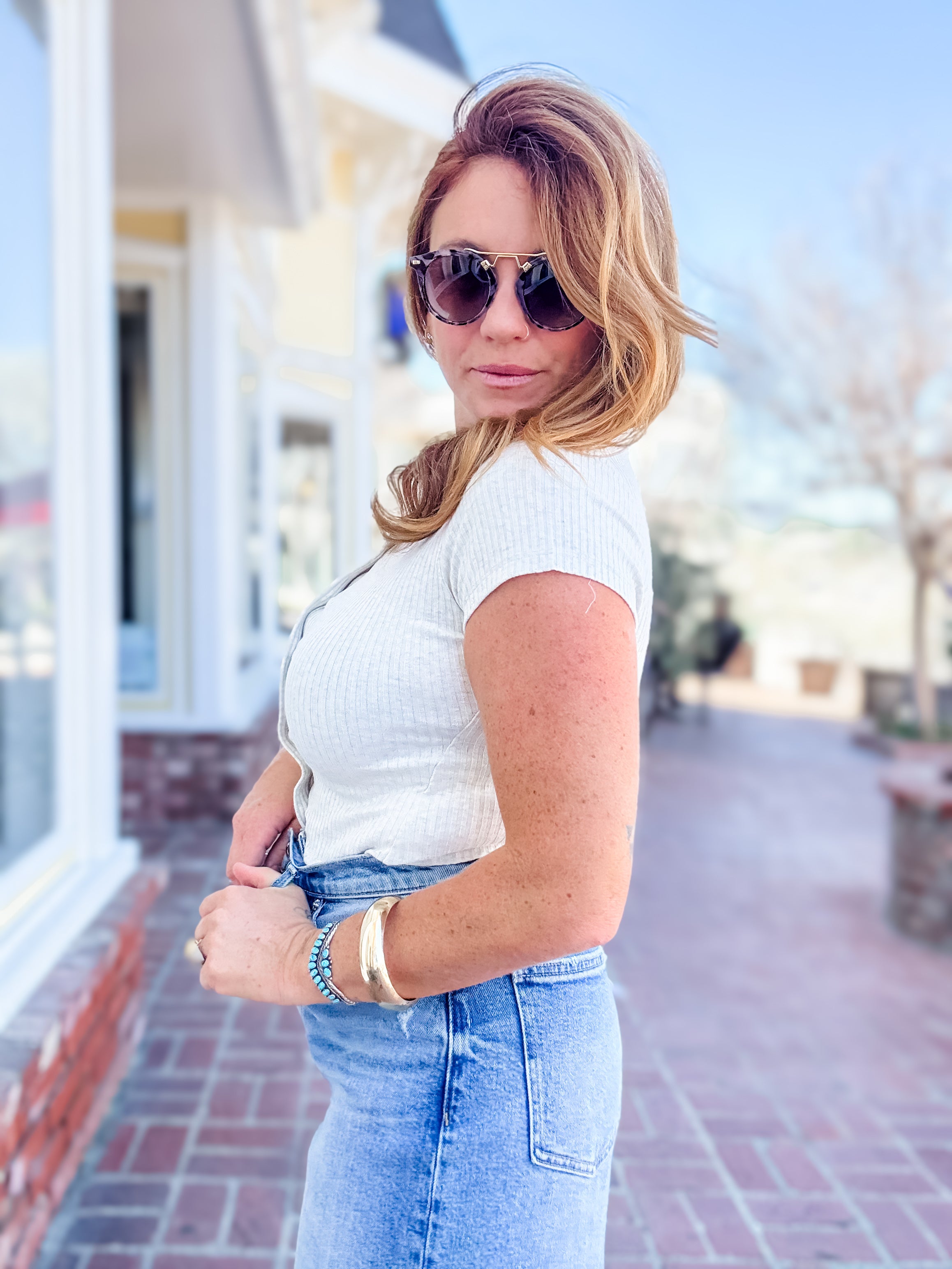 Sammie Button Front Top