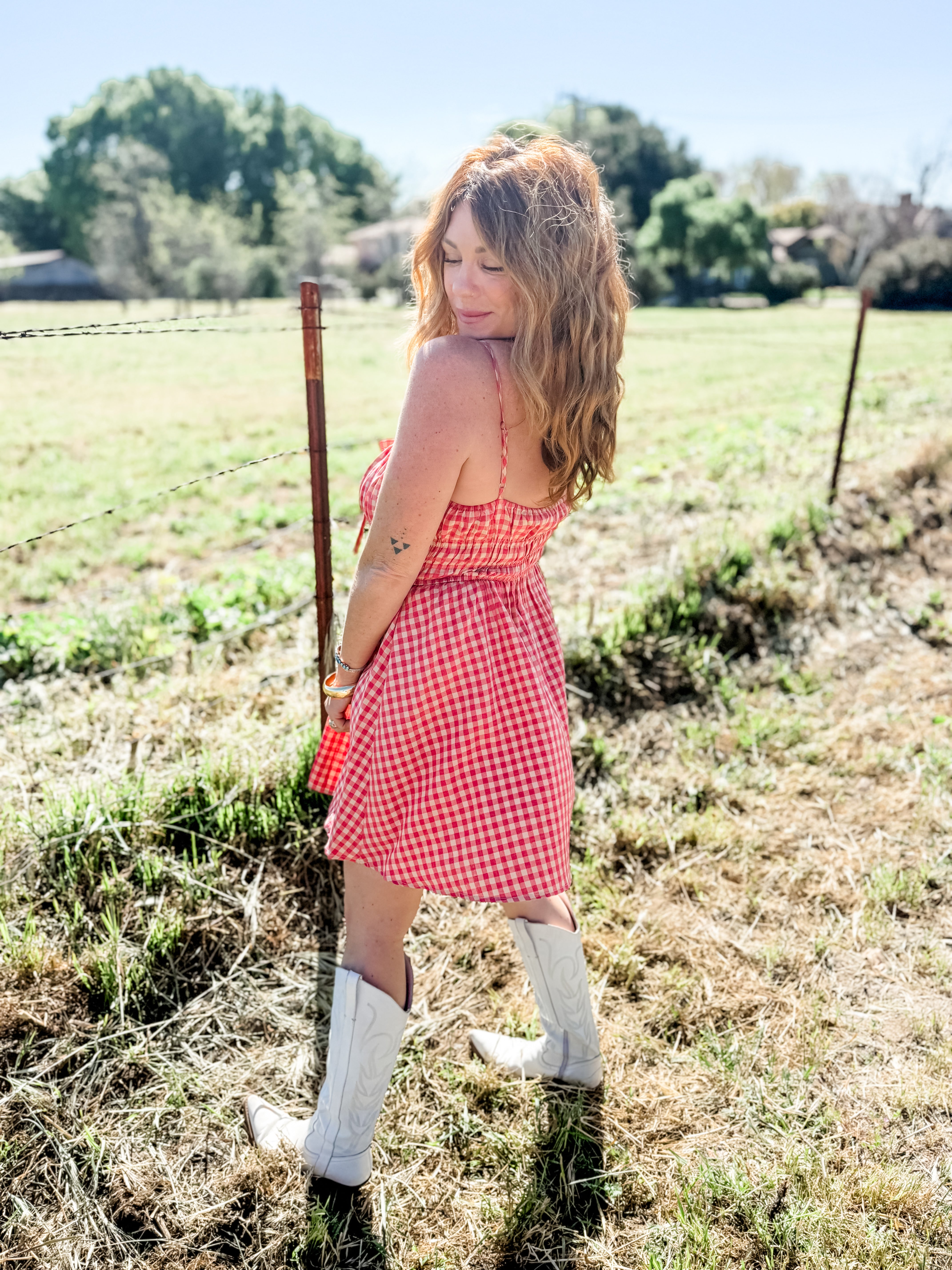 Cherry Basket Shirred Mini Dress