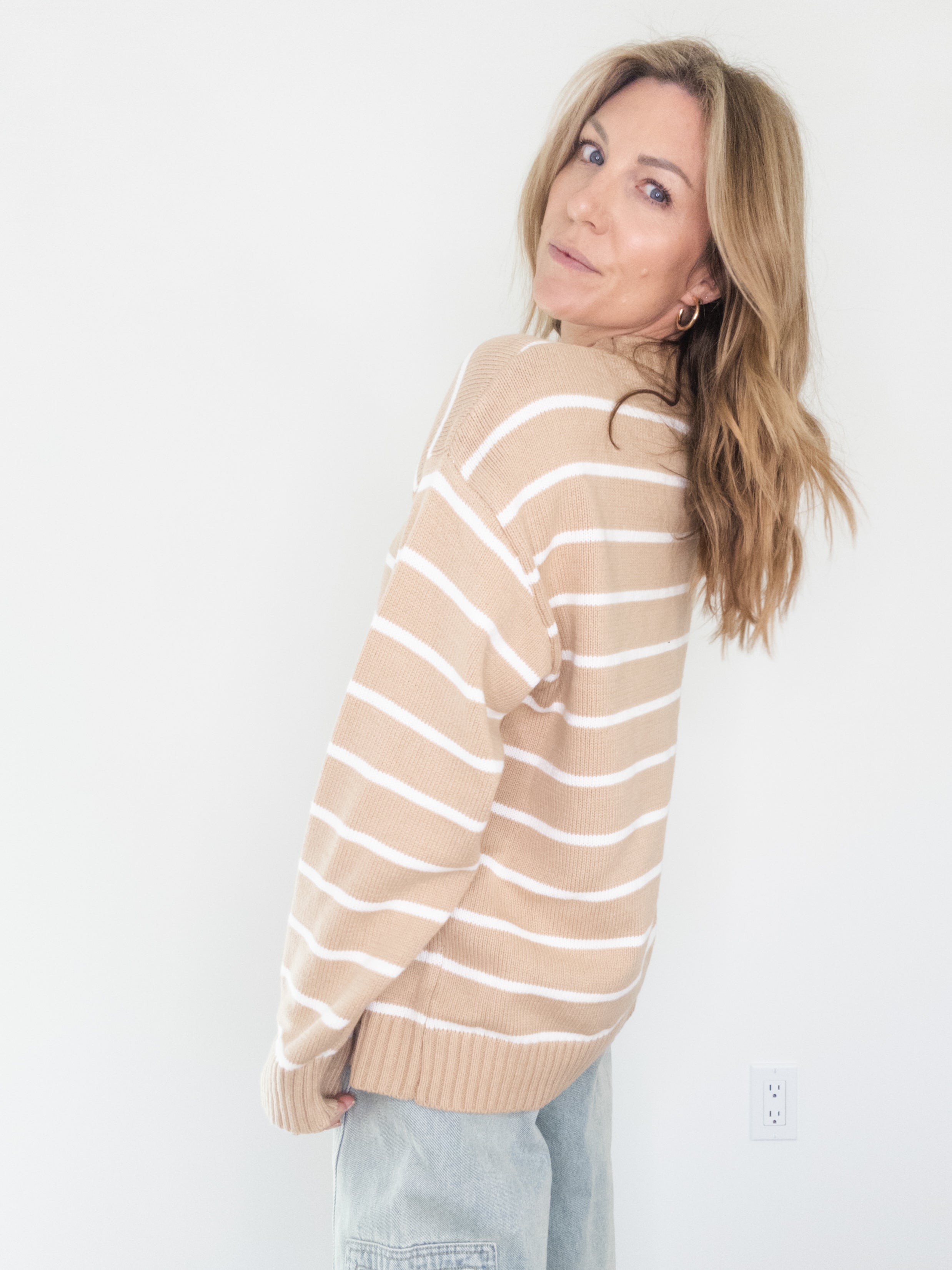 Cookie Butter Striped Sweater