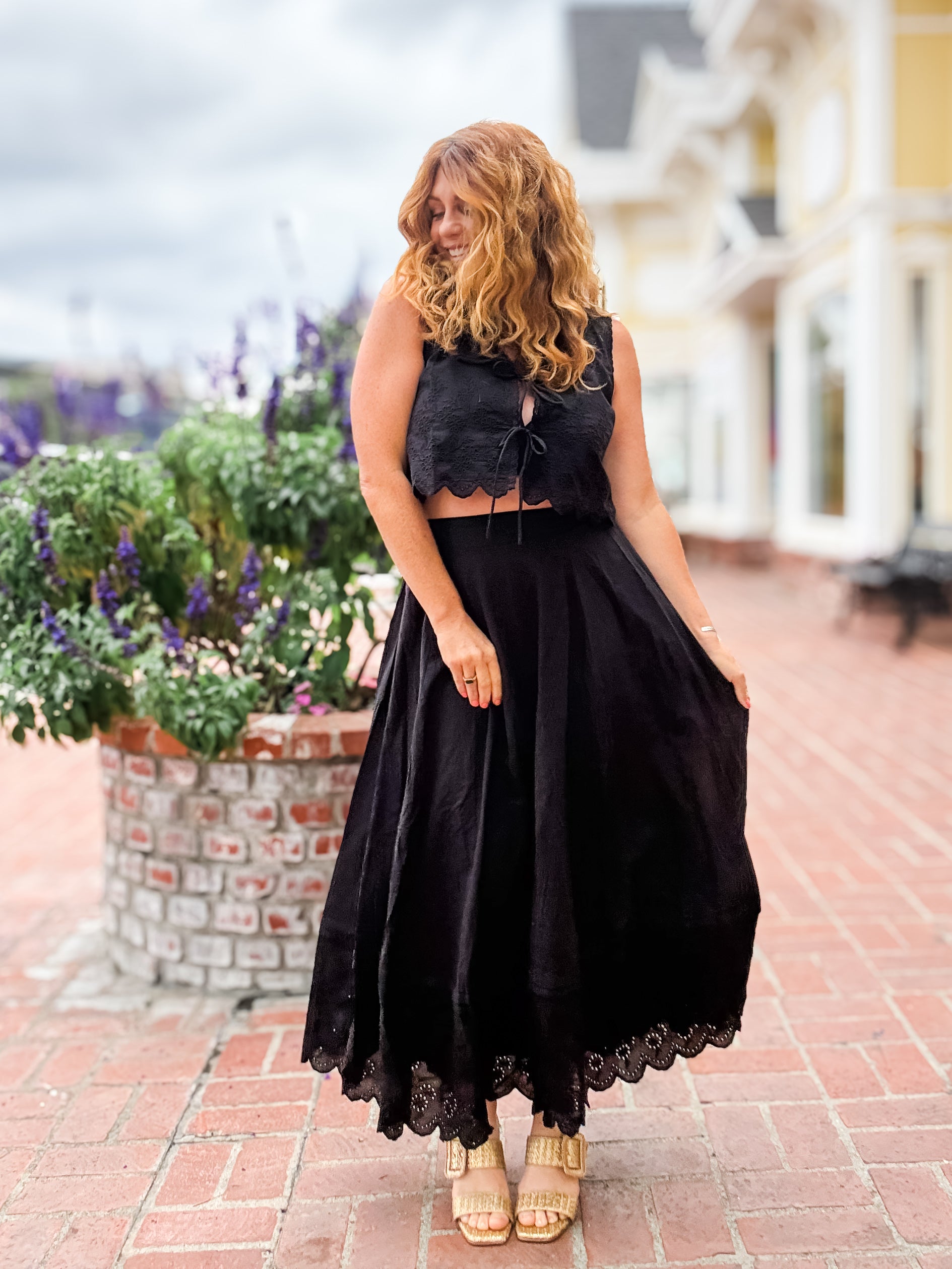 Ciara Scalloped Midi Skirt