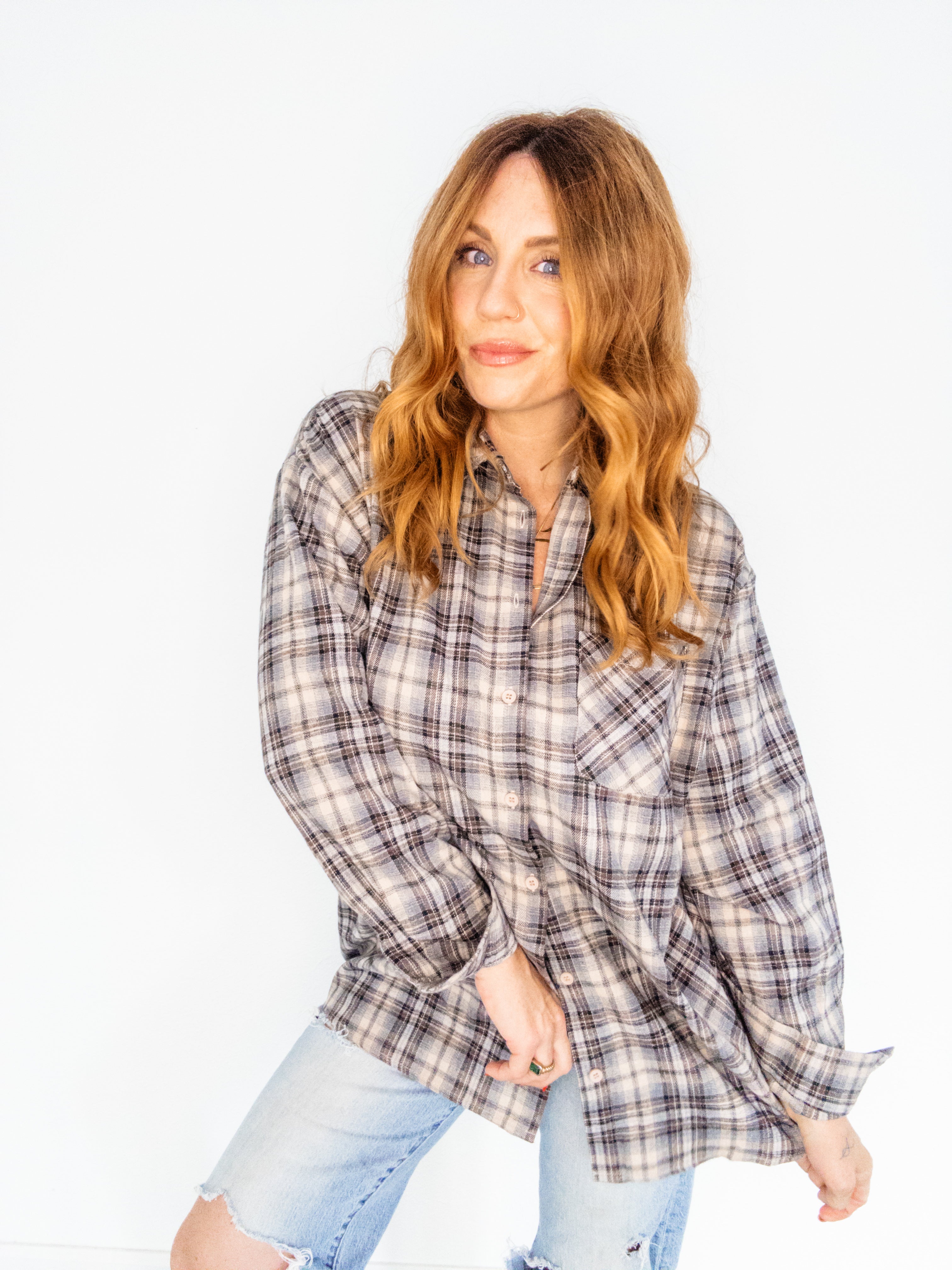 Mad for Plaid Oversized Button Up