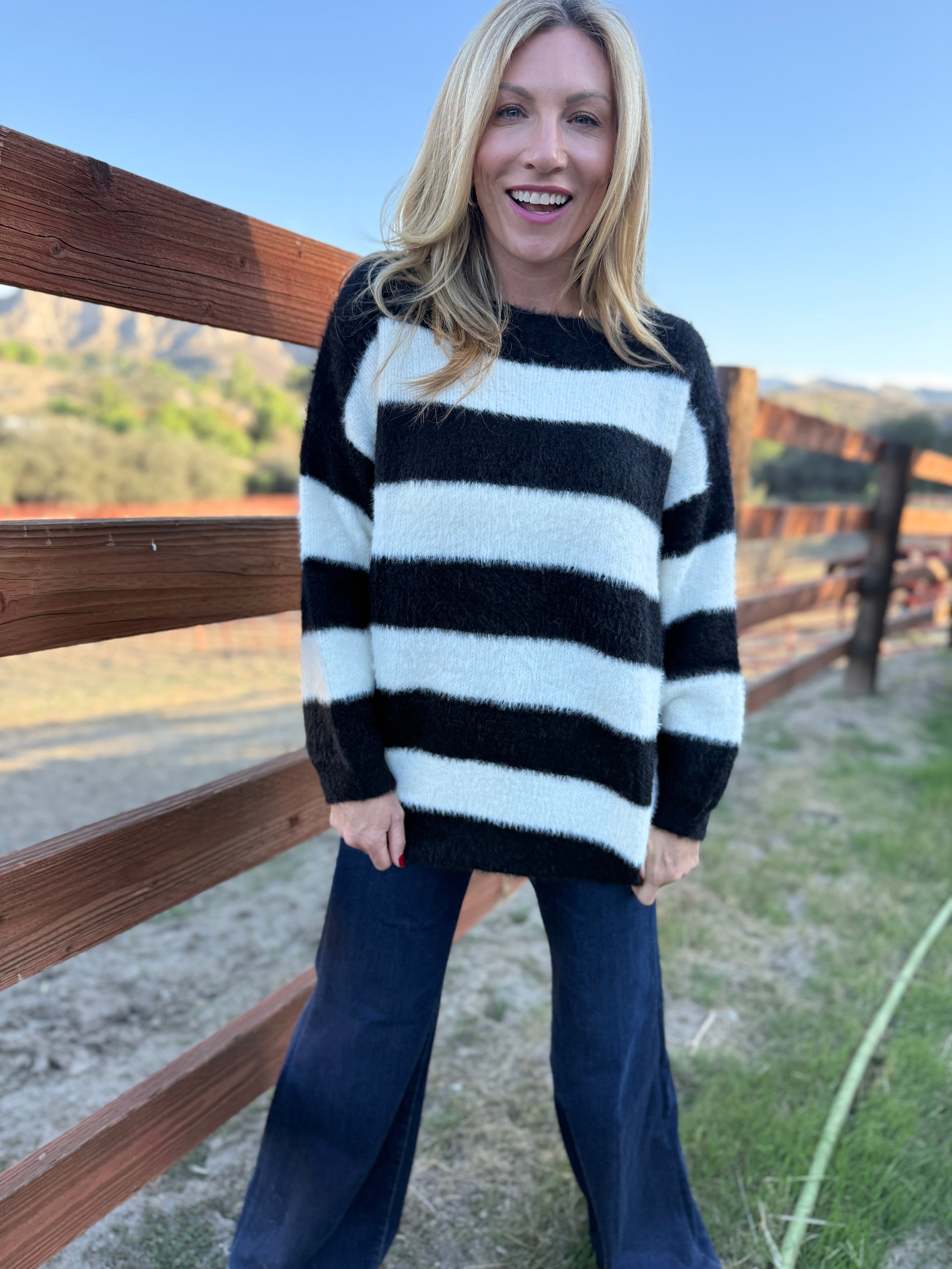Fuzzy Stripe Sweater