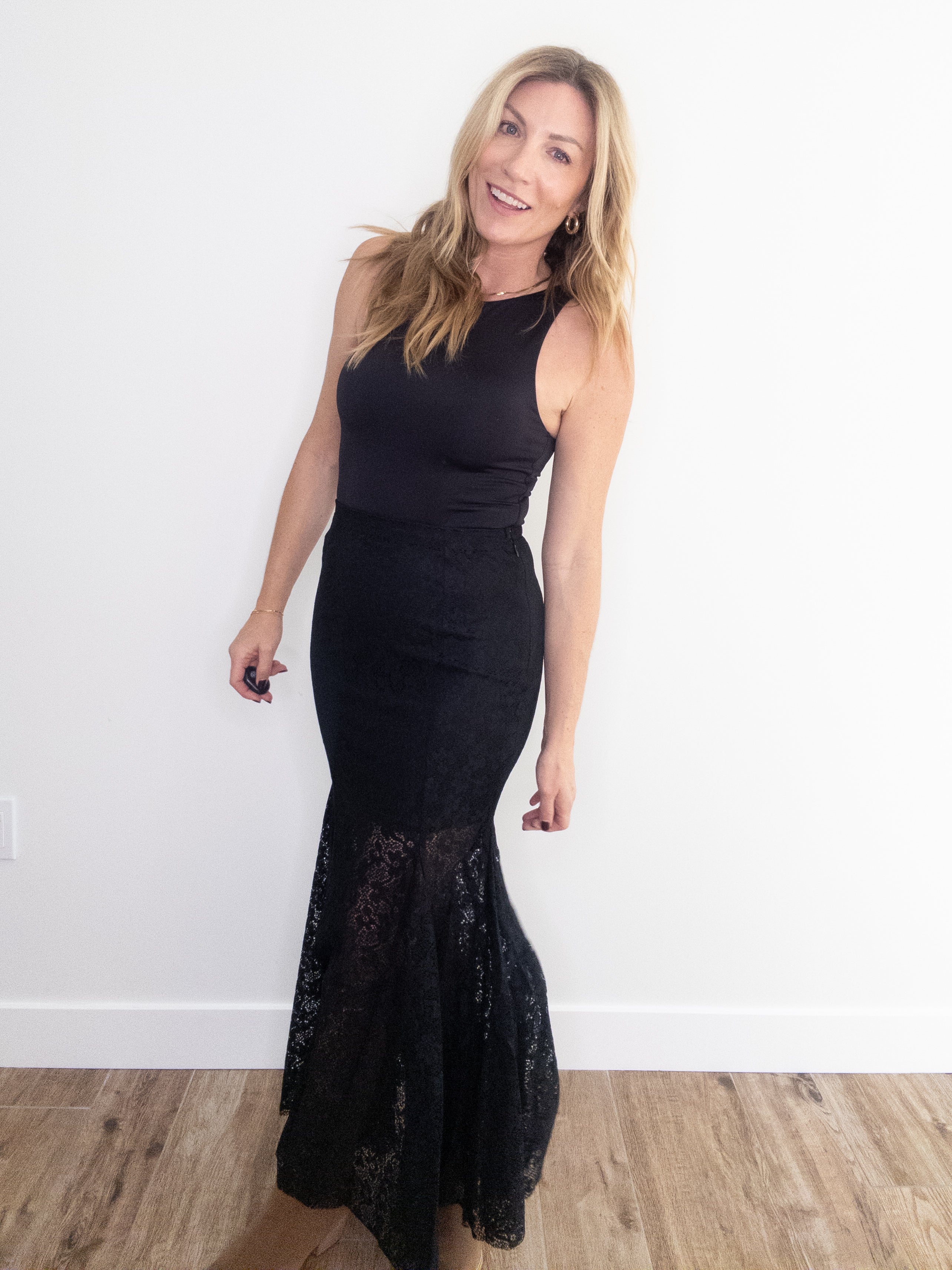 Noir Lace Maxi Skirt