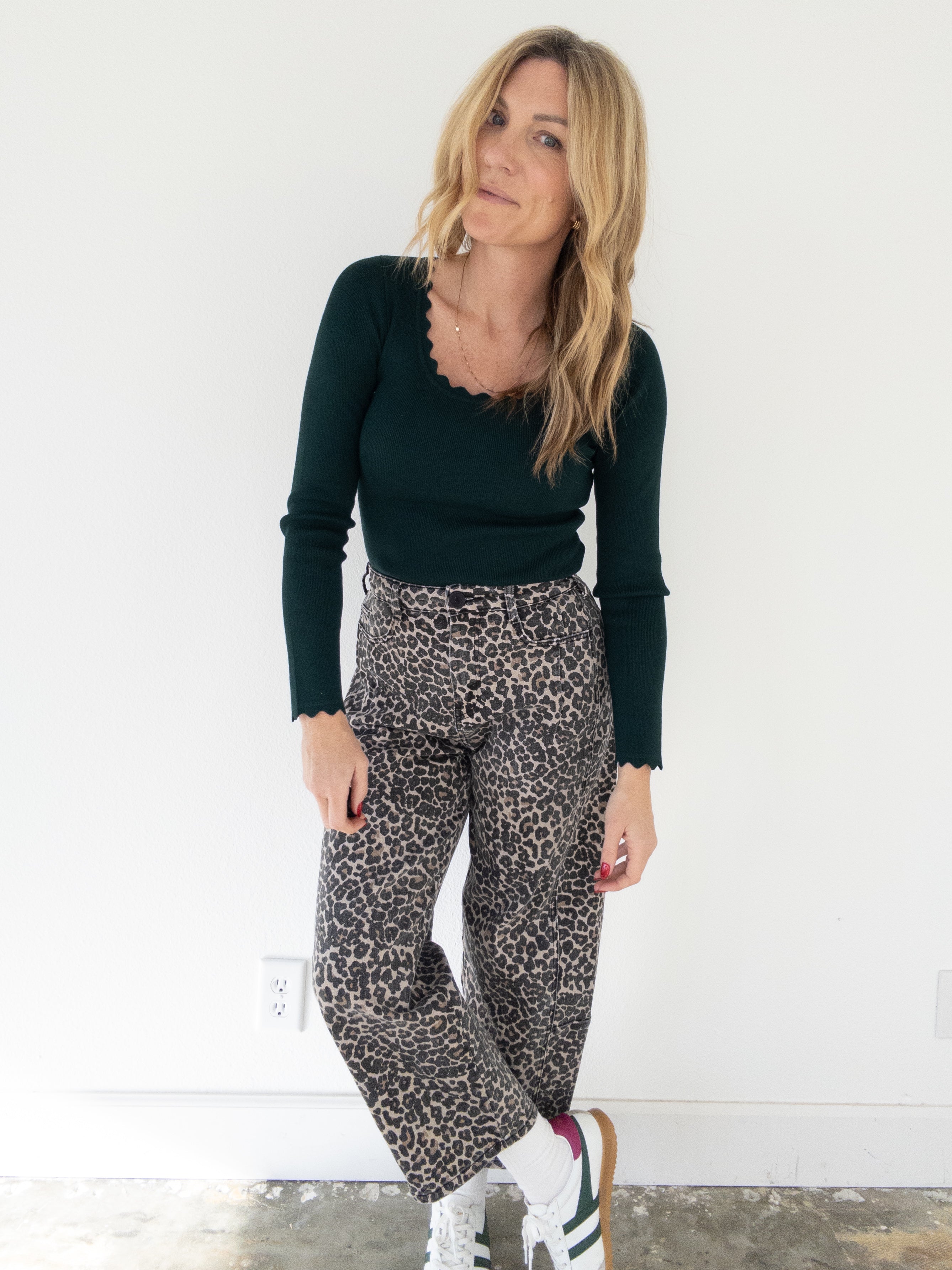 Here To Stay Leopard Barrel Pant