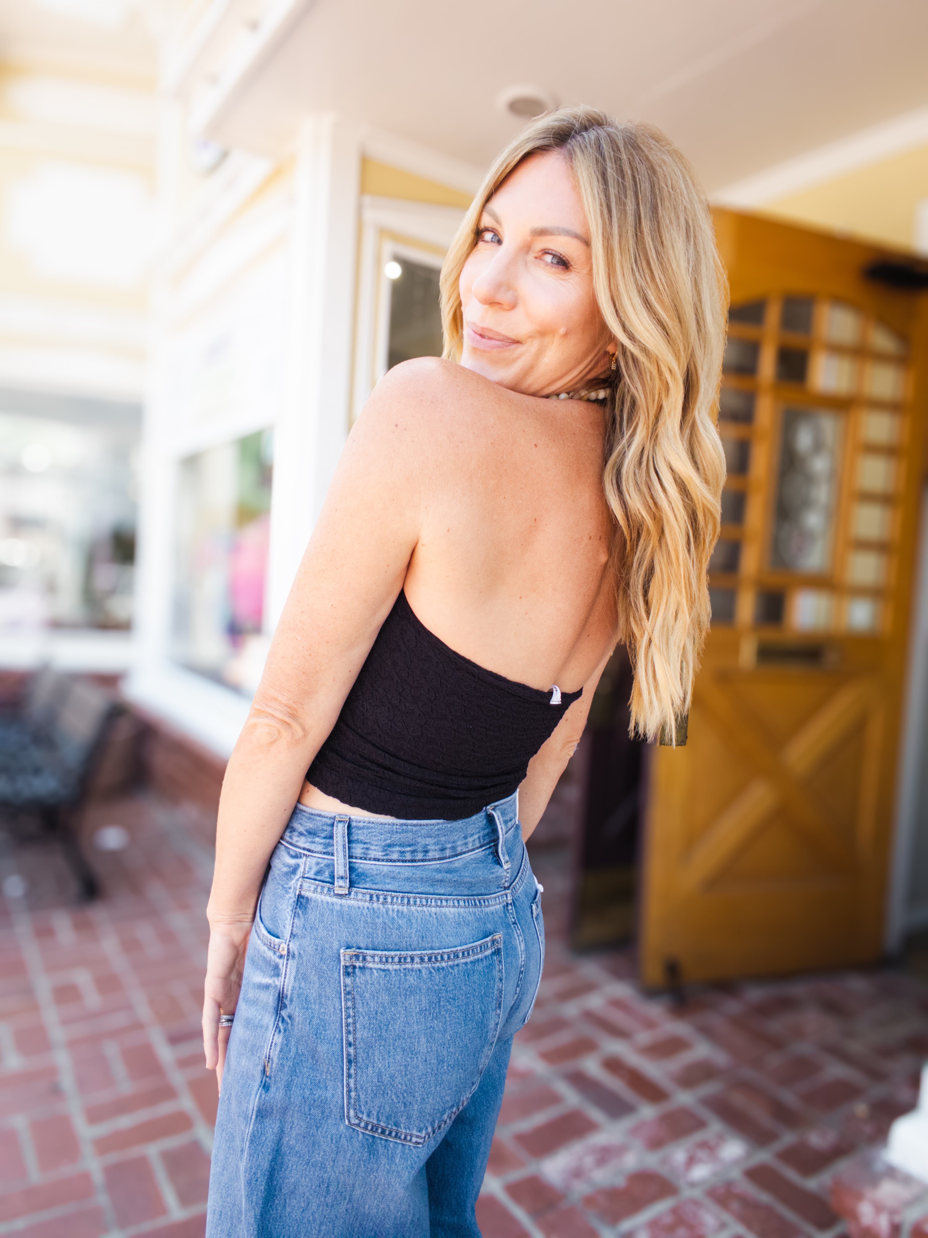 Crop Floral Halter