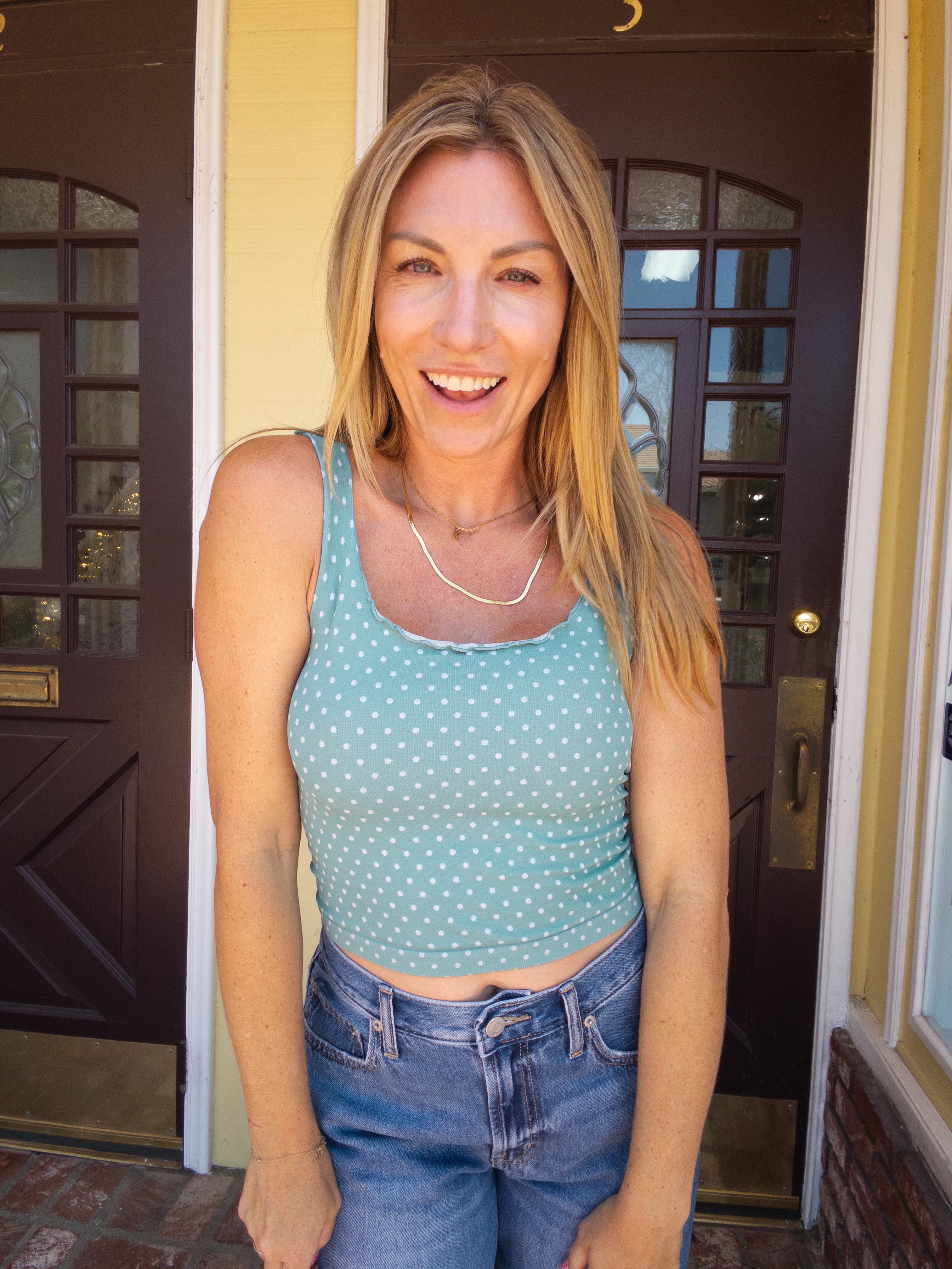 Dots For Days Cropped Tank