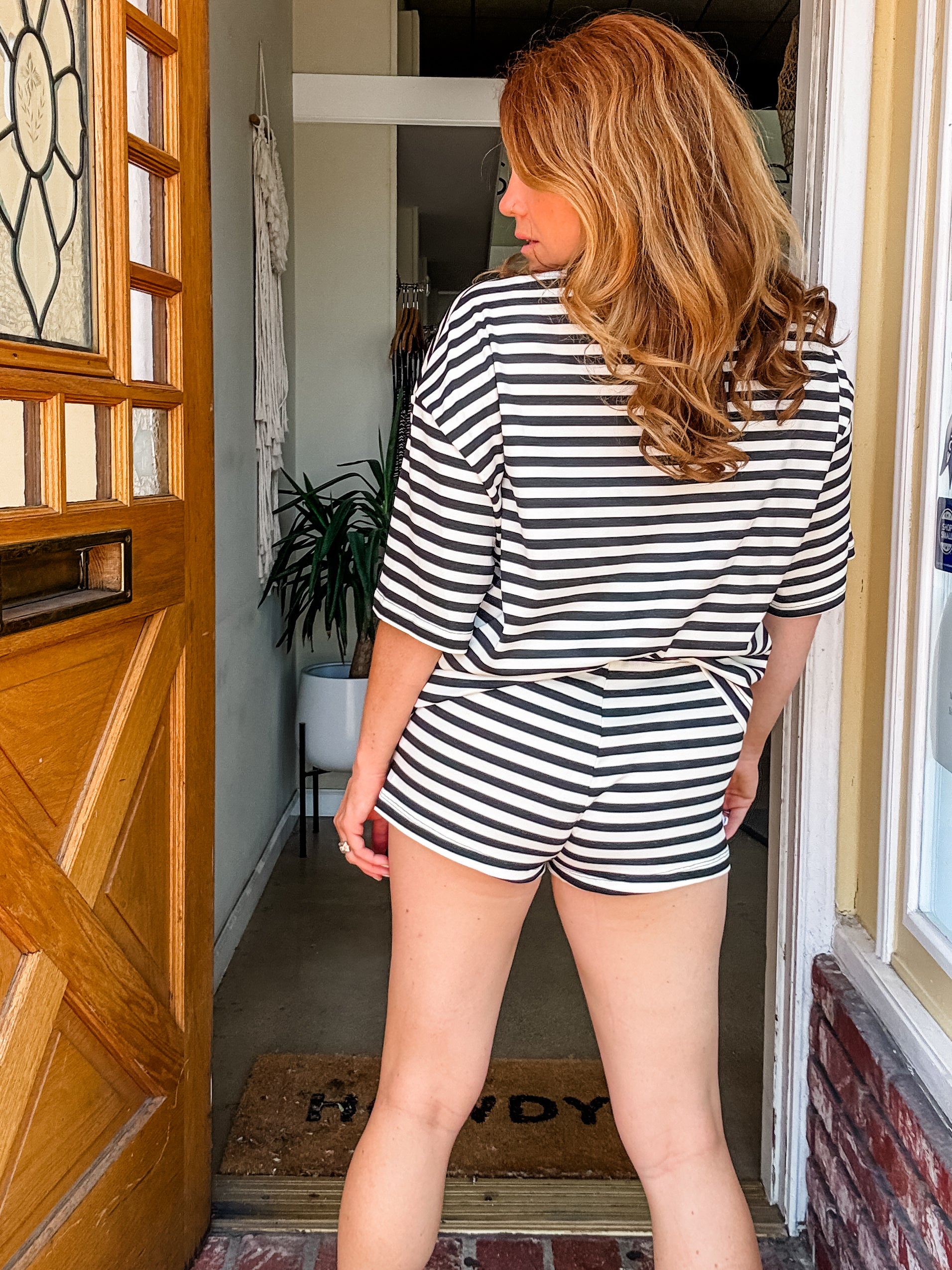 Laid Back Weekend Striped Set
