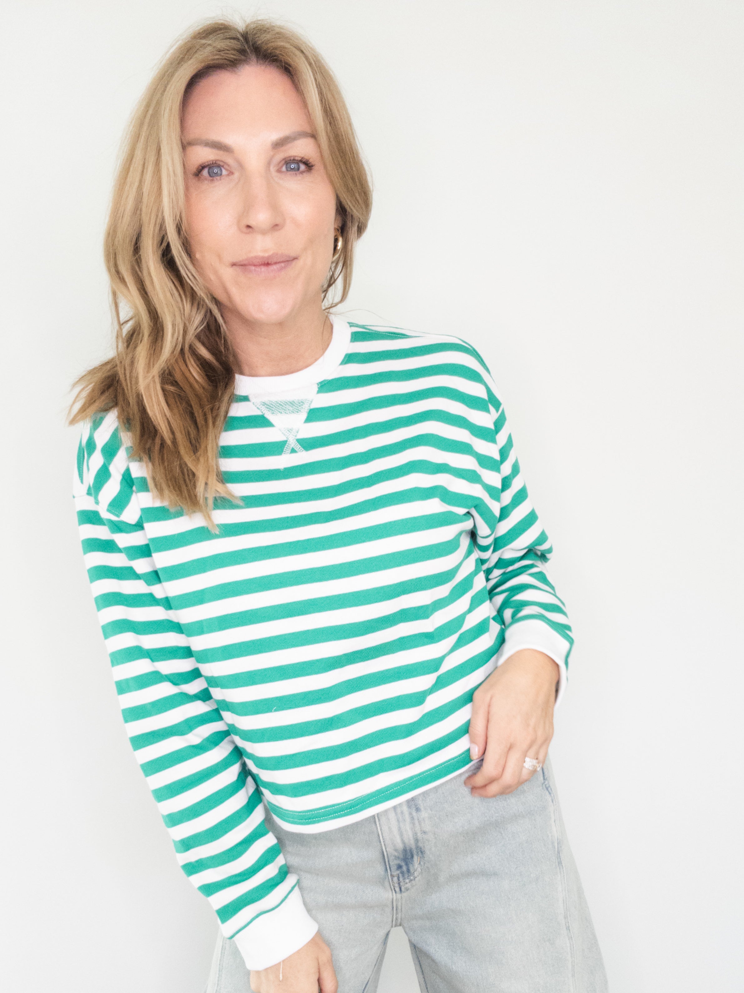 Winter Green Striped Shirt
