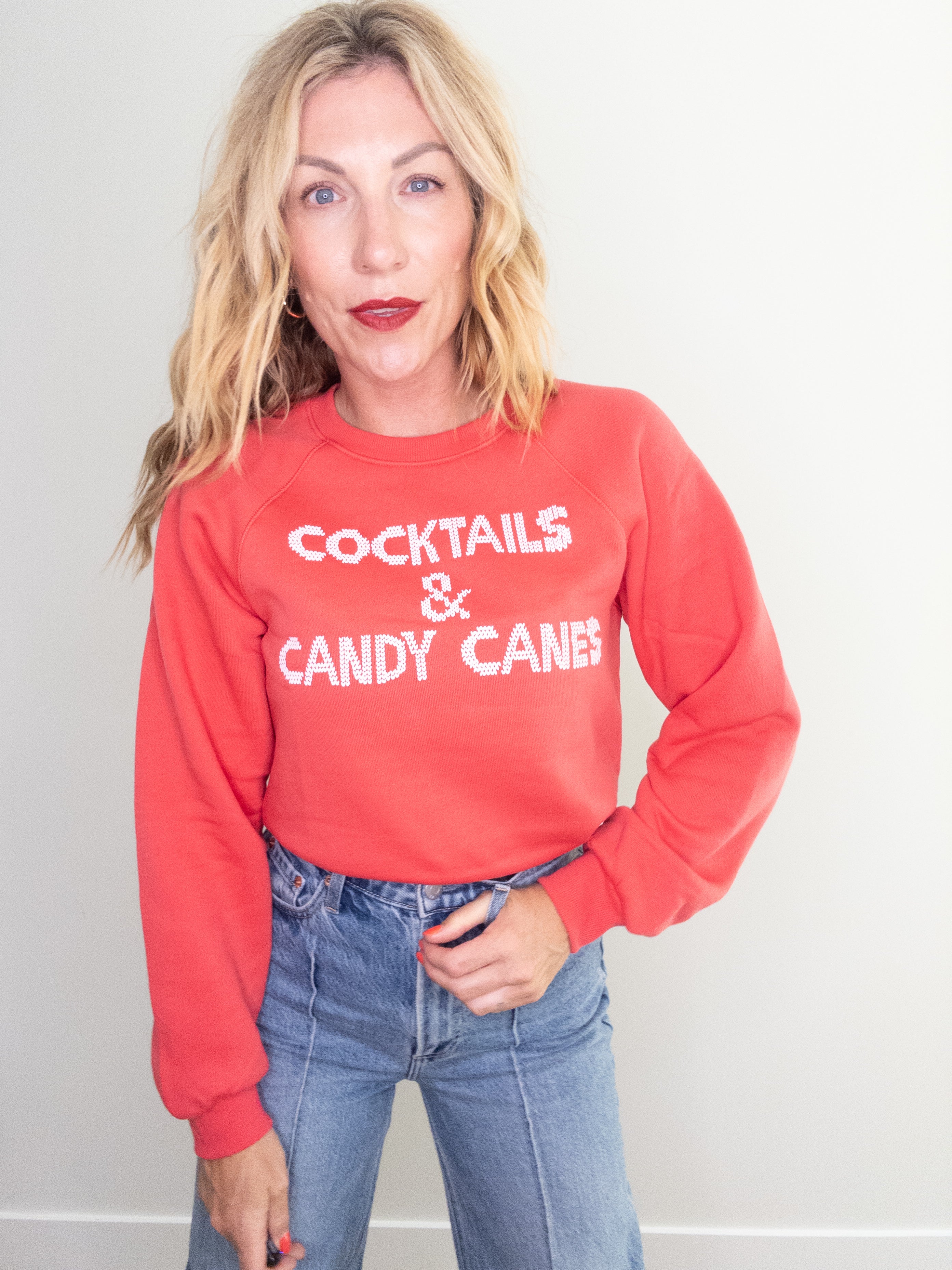 Project Social T Cocktails and Candy Canes Sweatshirt