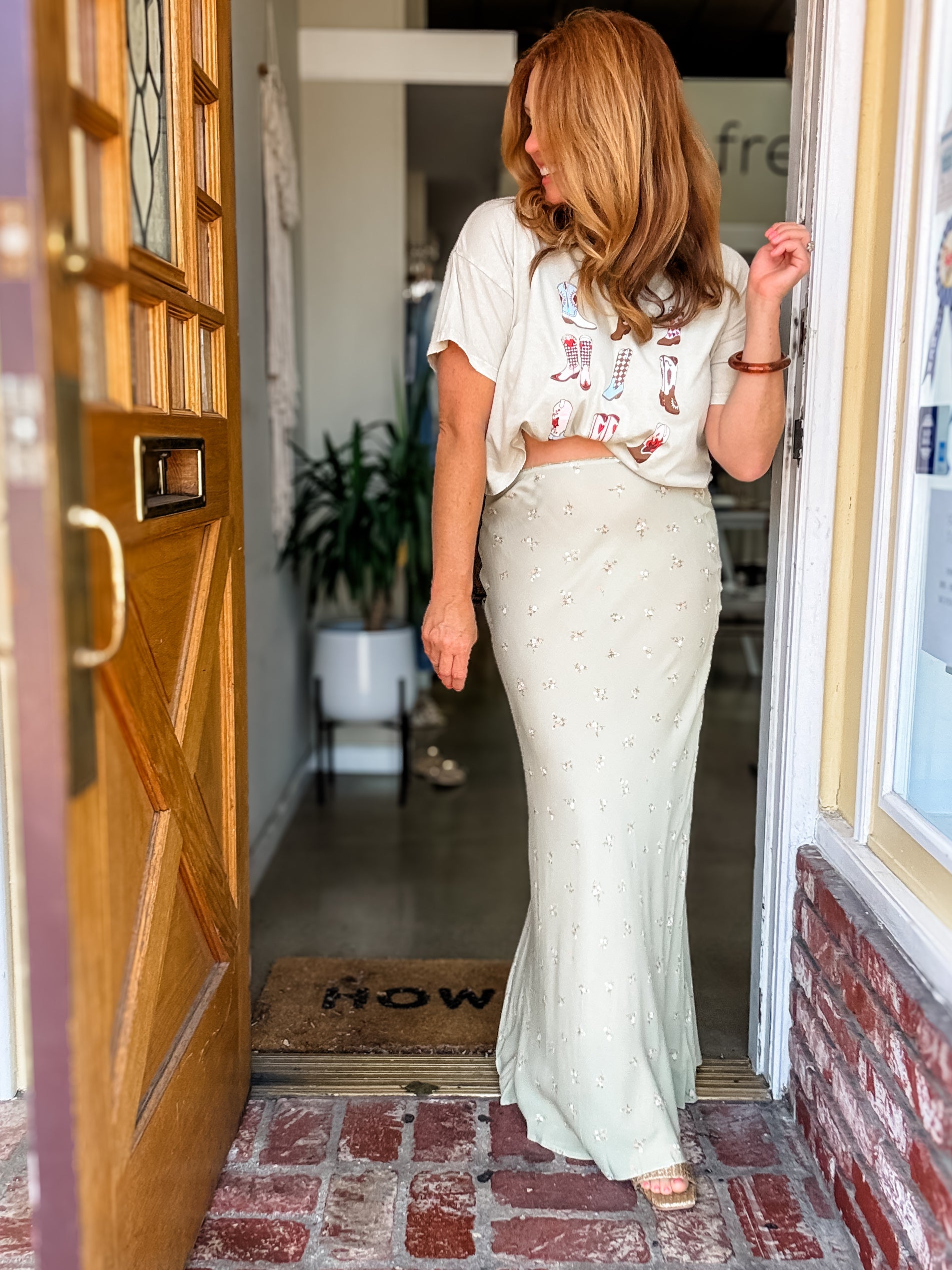 It Takes Time Floral Midi Skirt