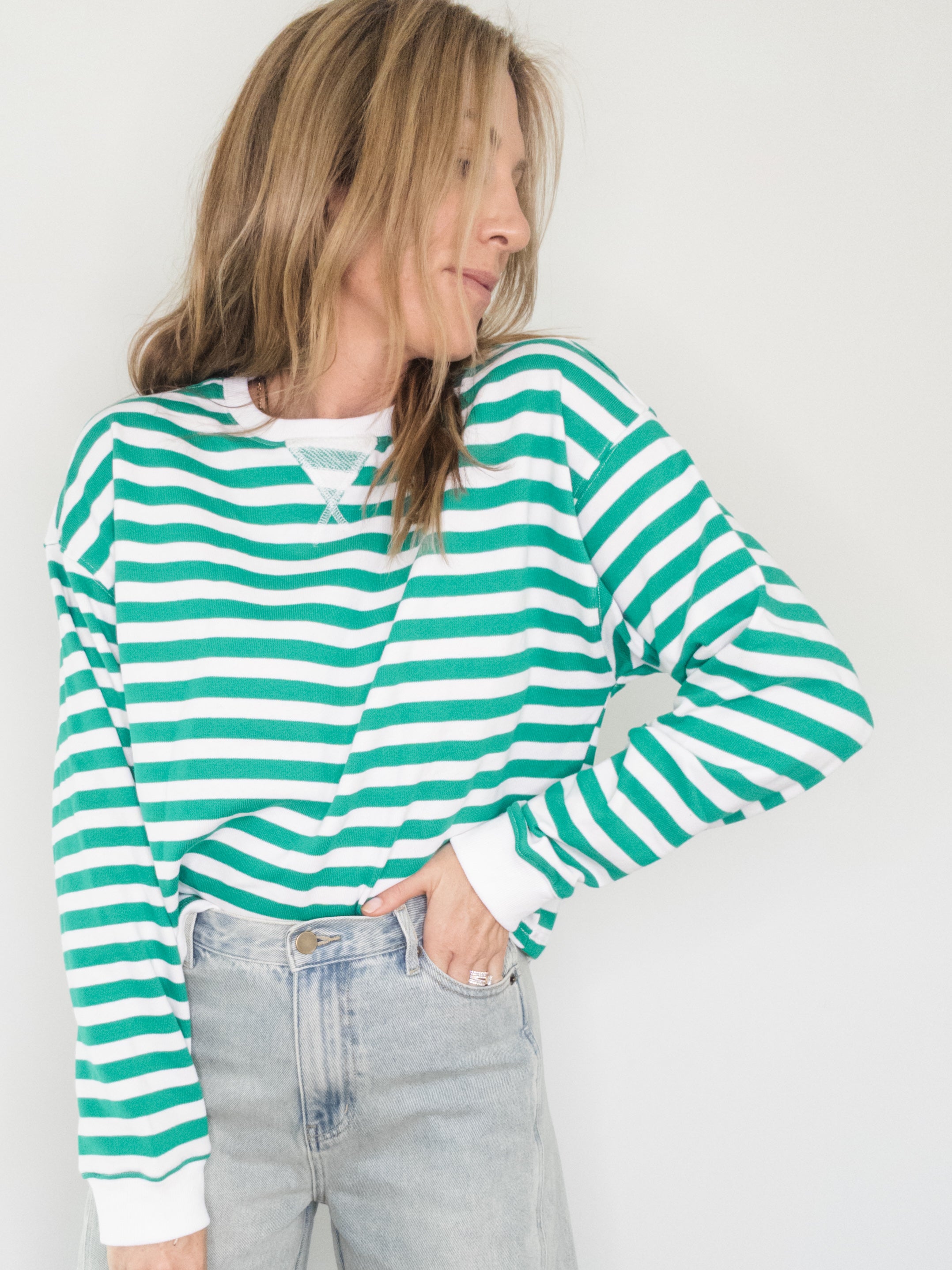Winter Green Striped Shirt