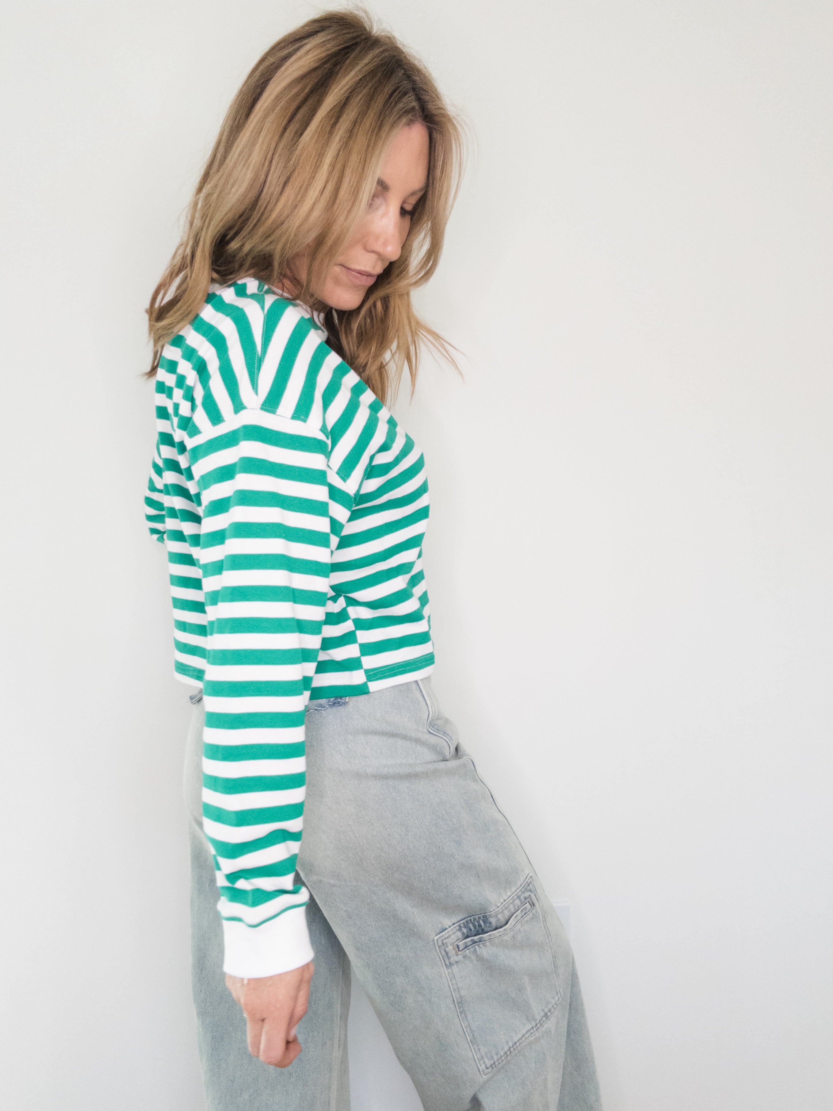 Winter Green Striped Shirt