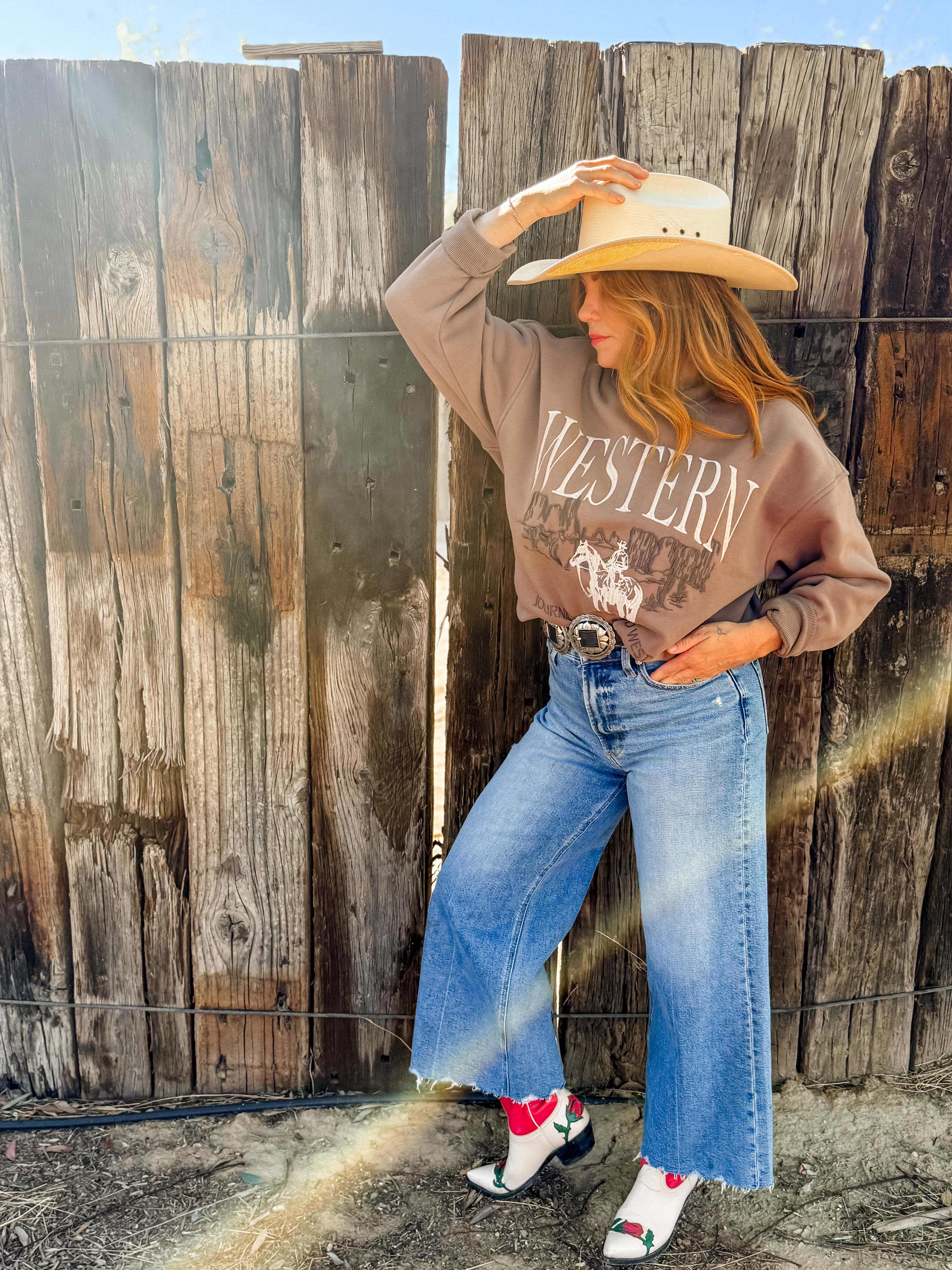 Wild West Embroidered Crew Neck Sweatshirt