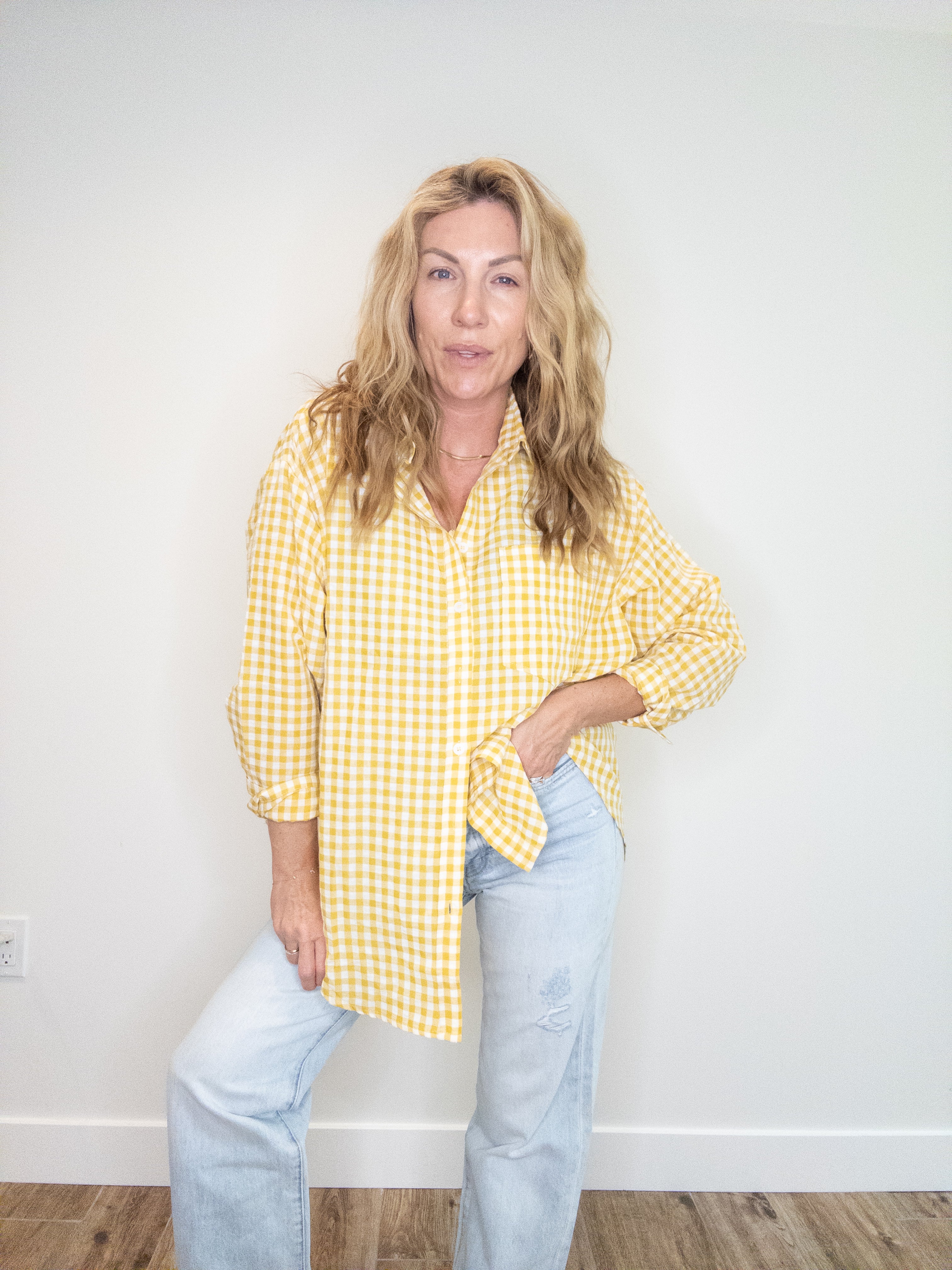 Fallen Leaf Gingham Long Sleeve