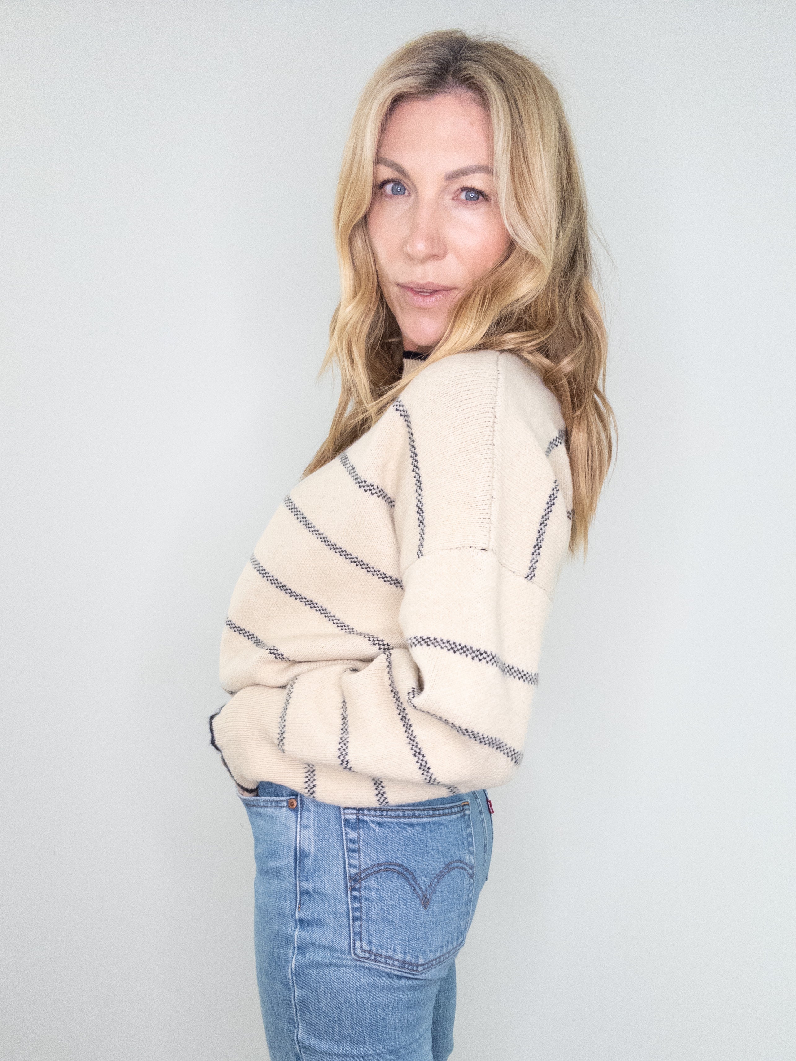 On The Right Track Striped Sweater