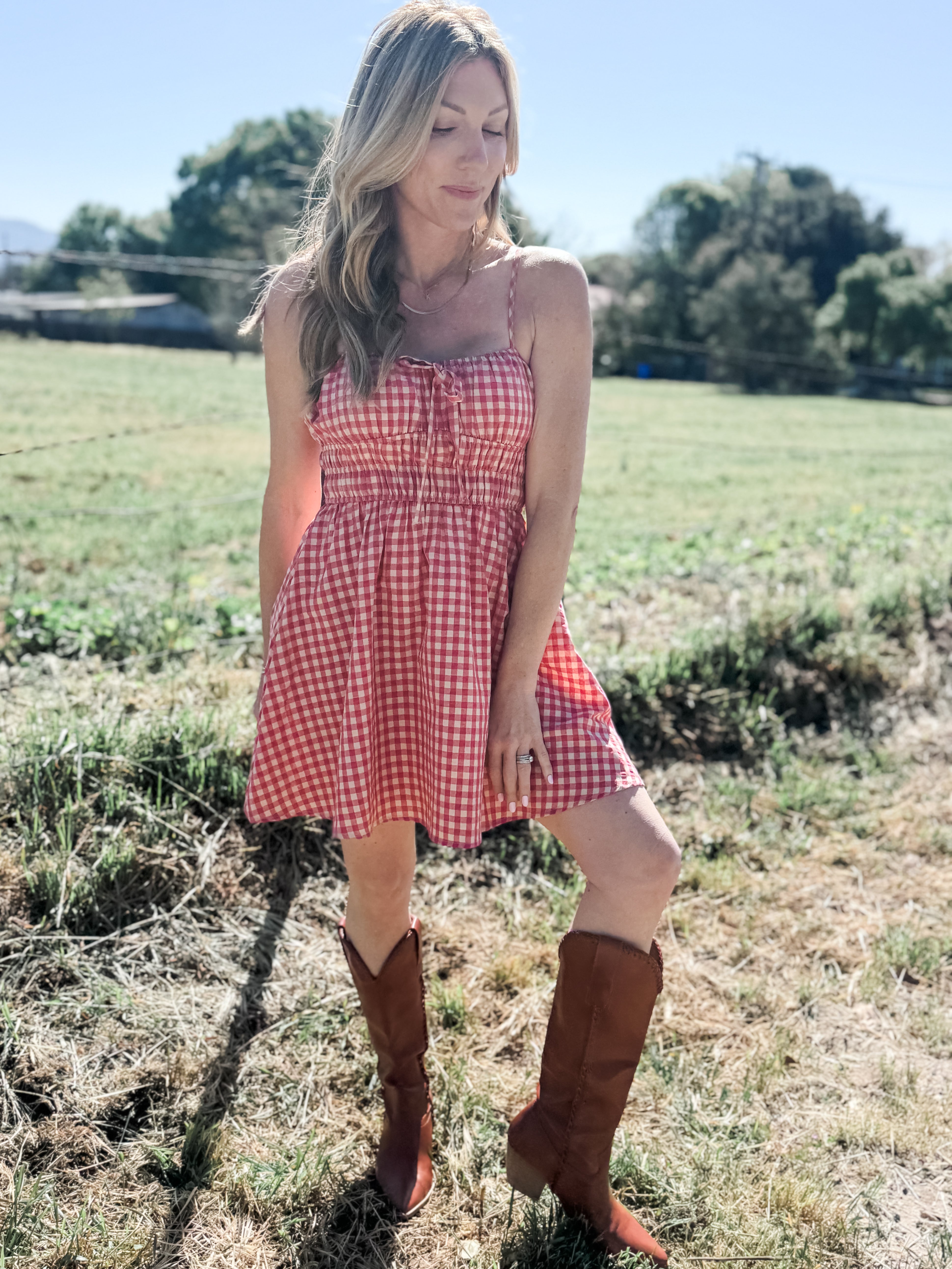 Cherry Basket Shirred Mini Dress