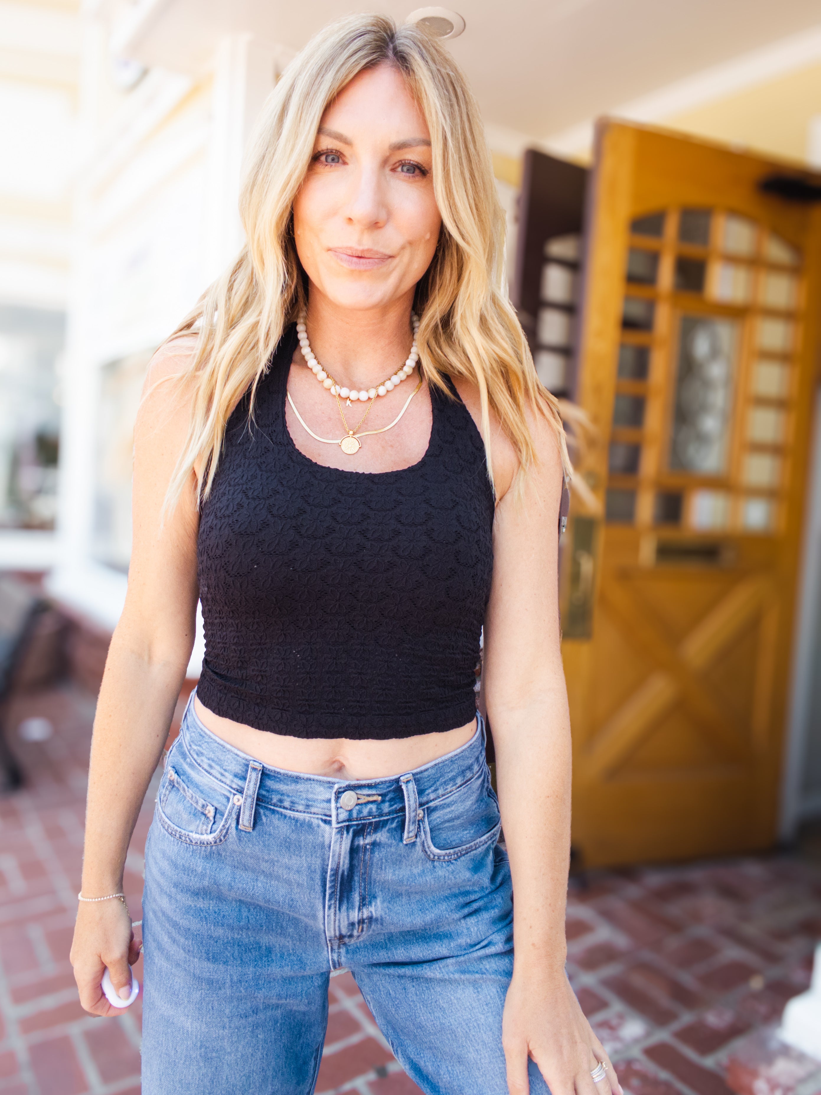 Crop Floral Halter