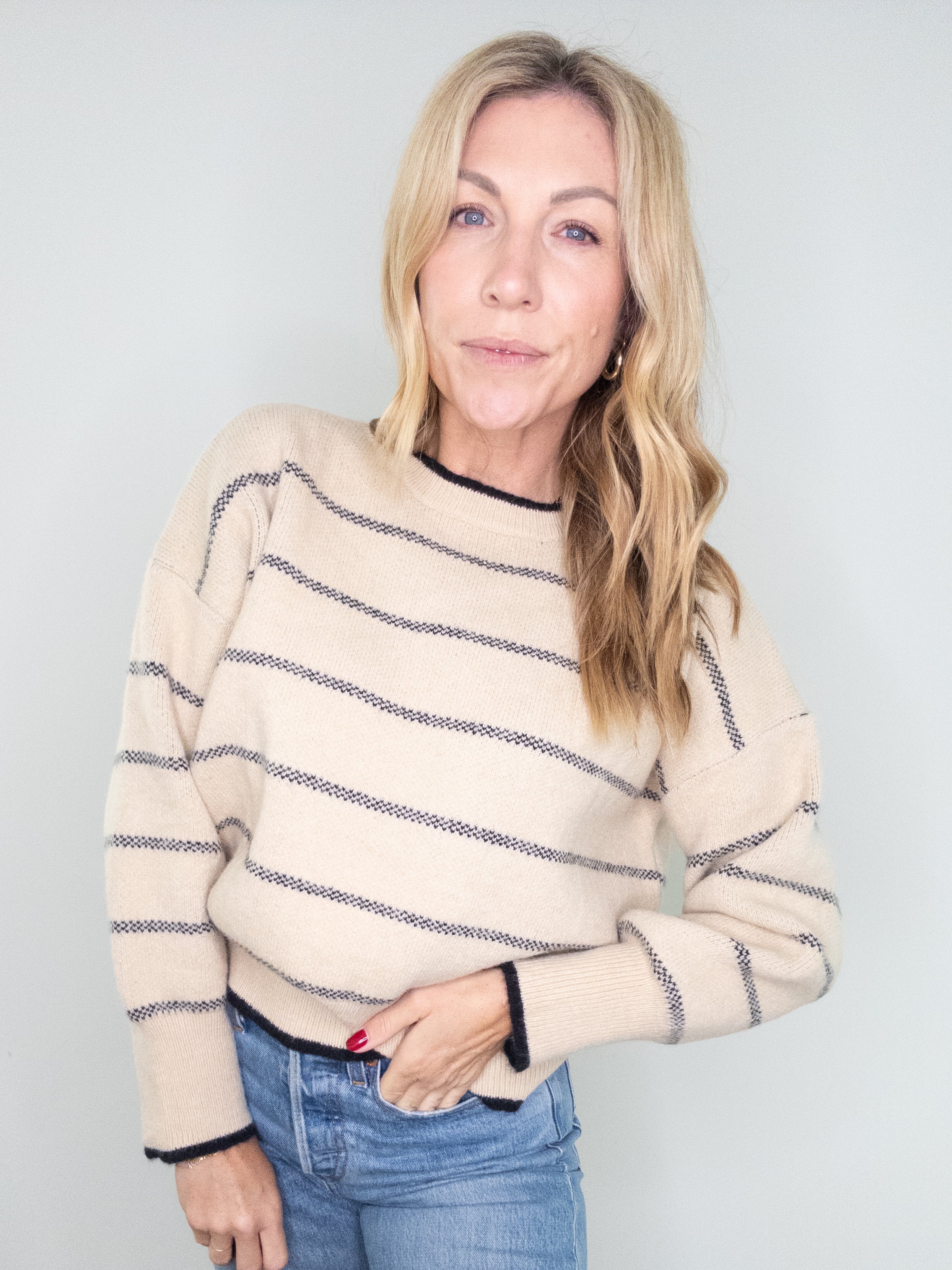 On The Right Track Striped Sweater