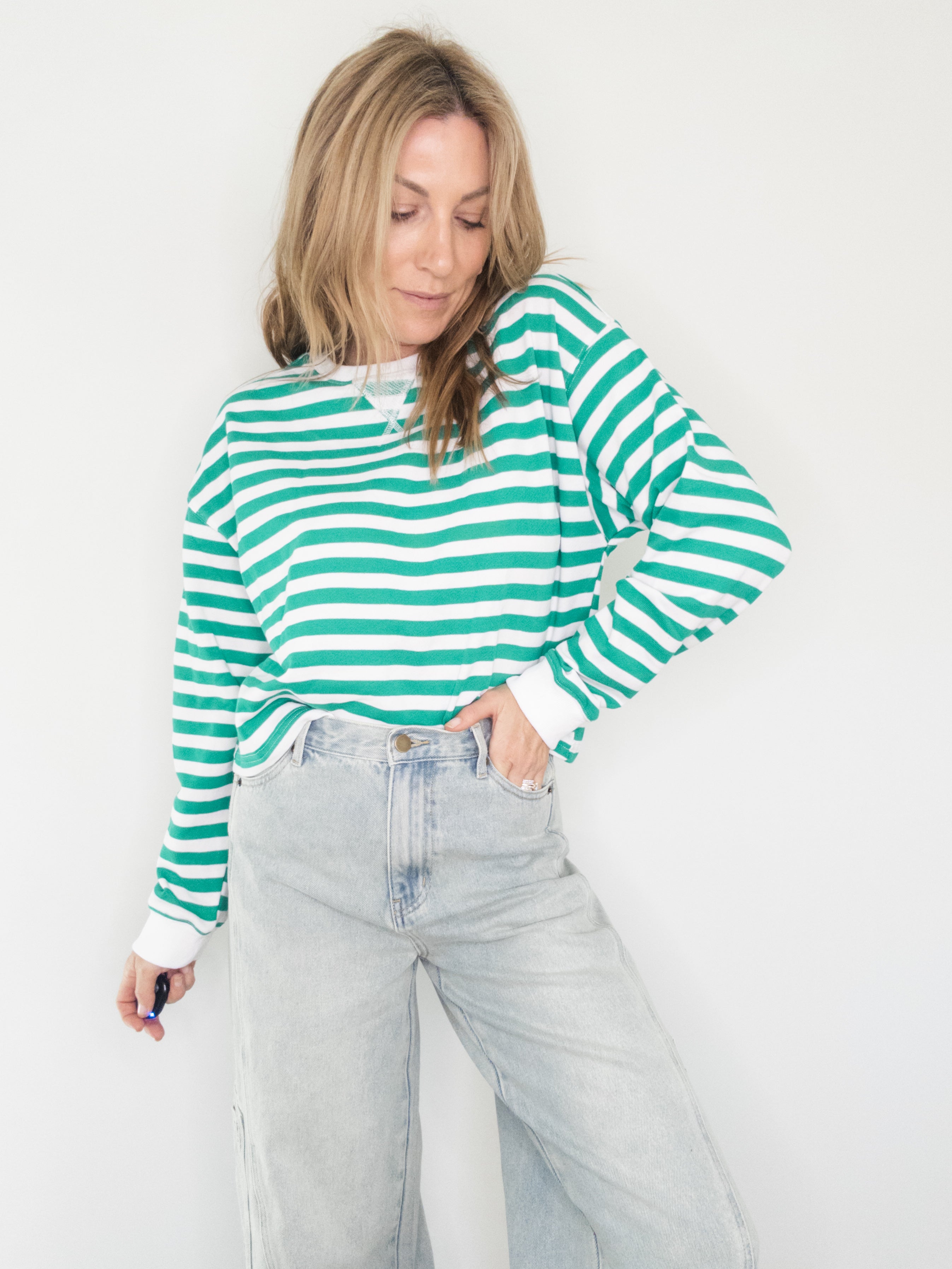 Winter Green Striped Shirt