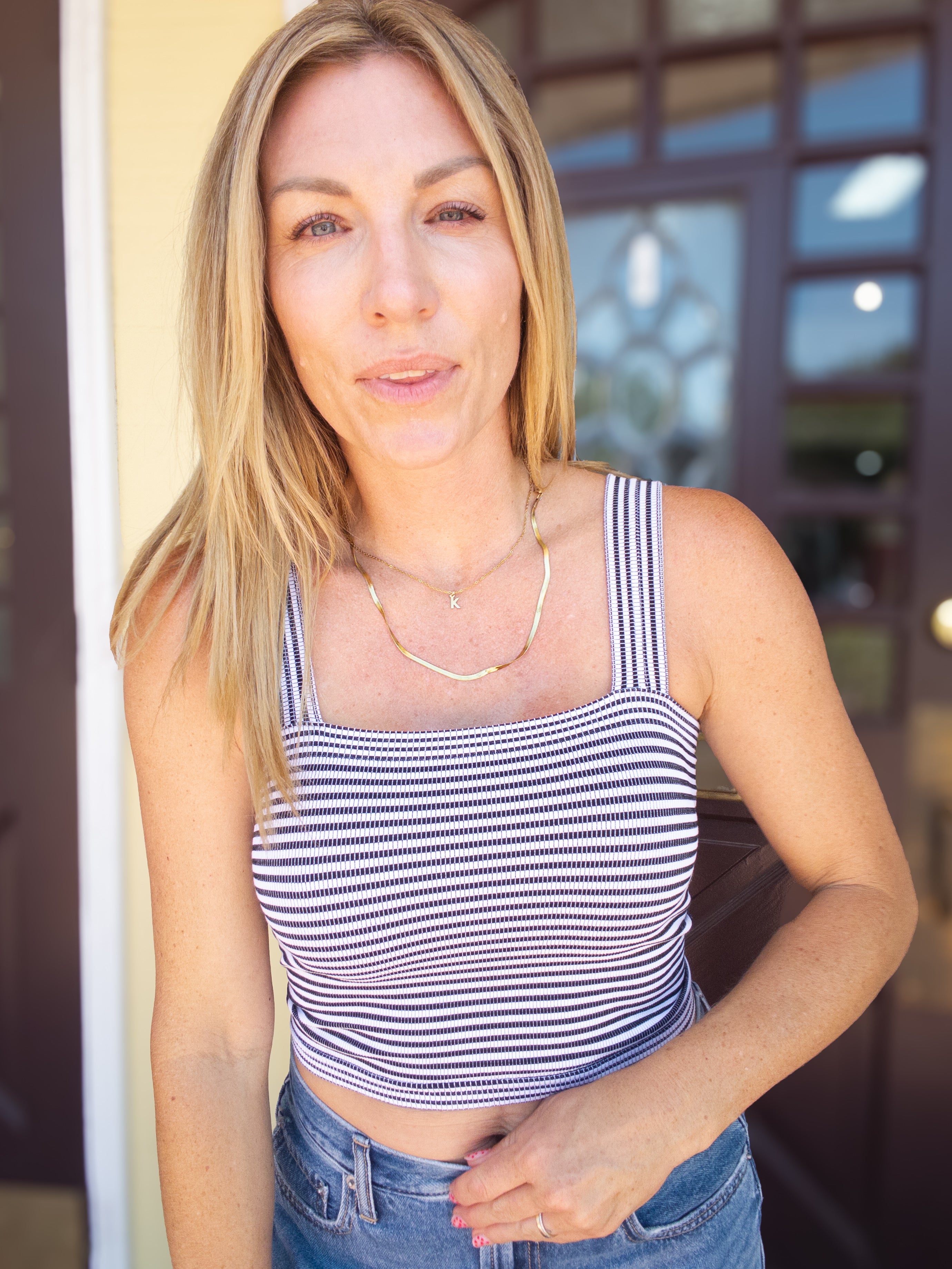 Modal Striped Square Top