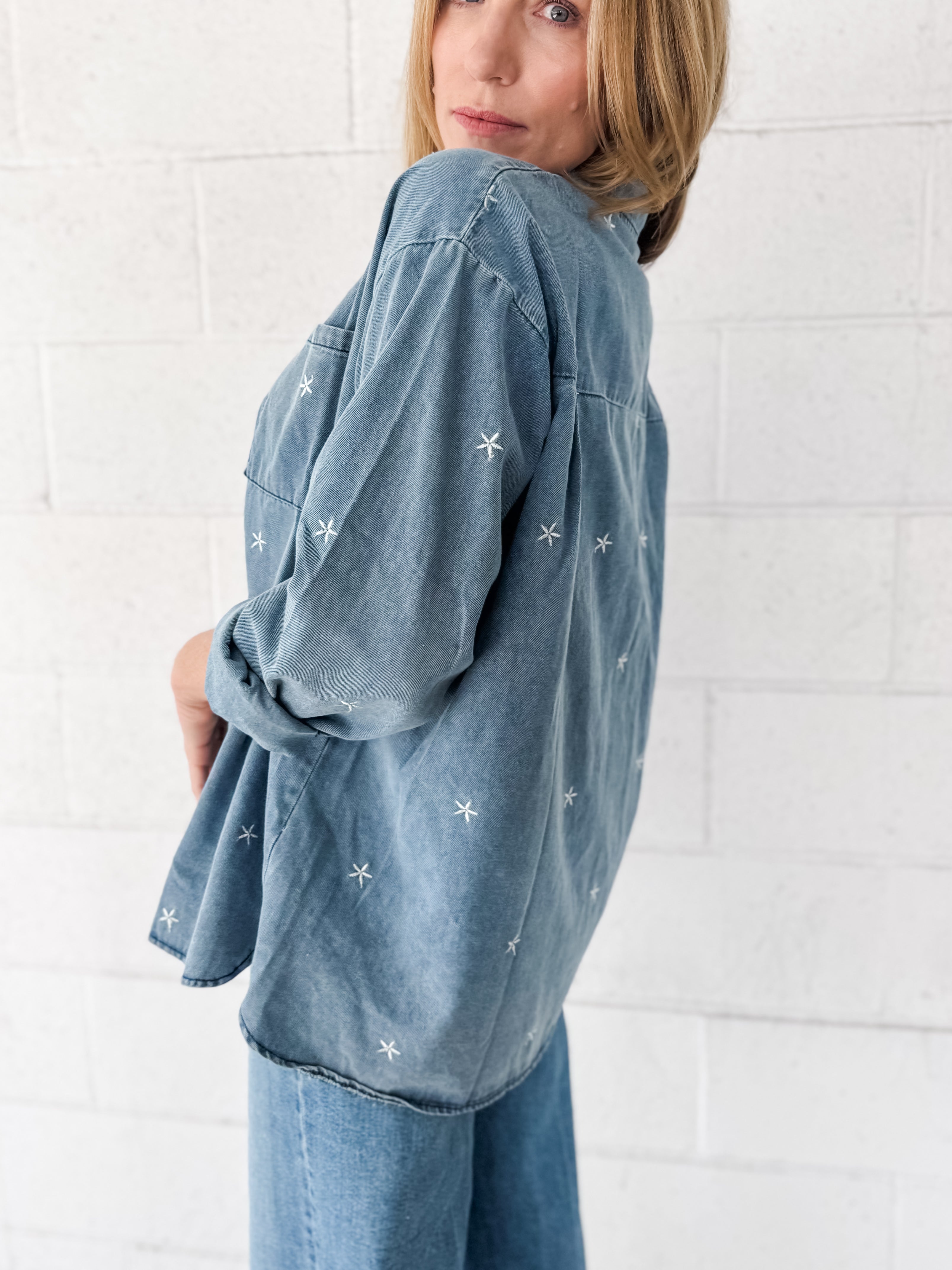 Daisy Chain Oversized Denim Shacket
