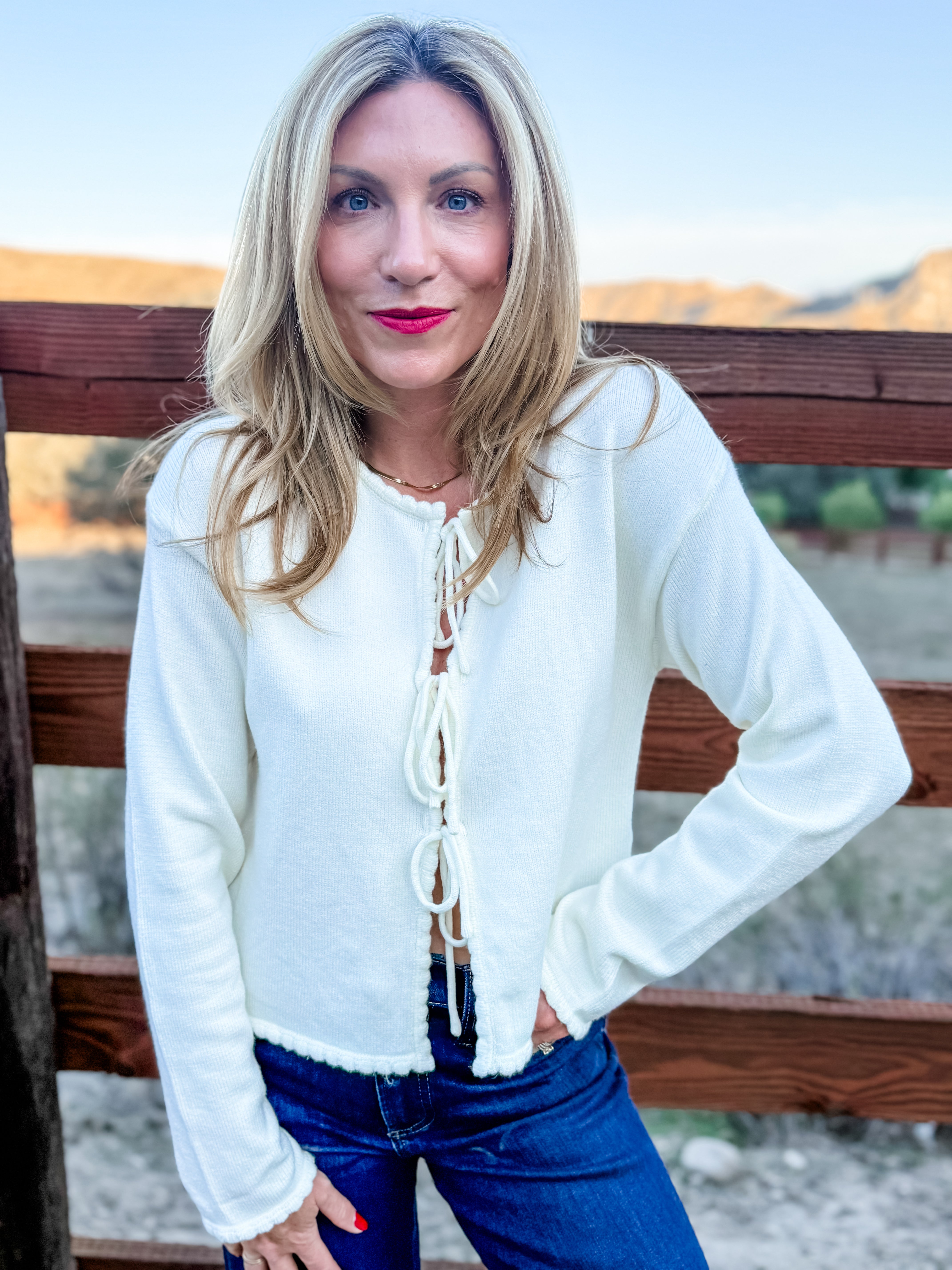 Sara Front Tie Cardigan