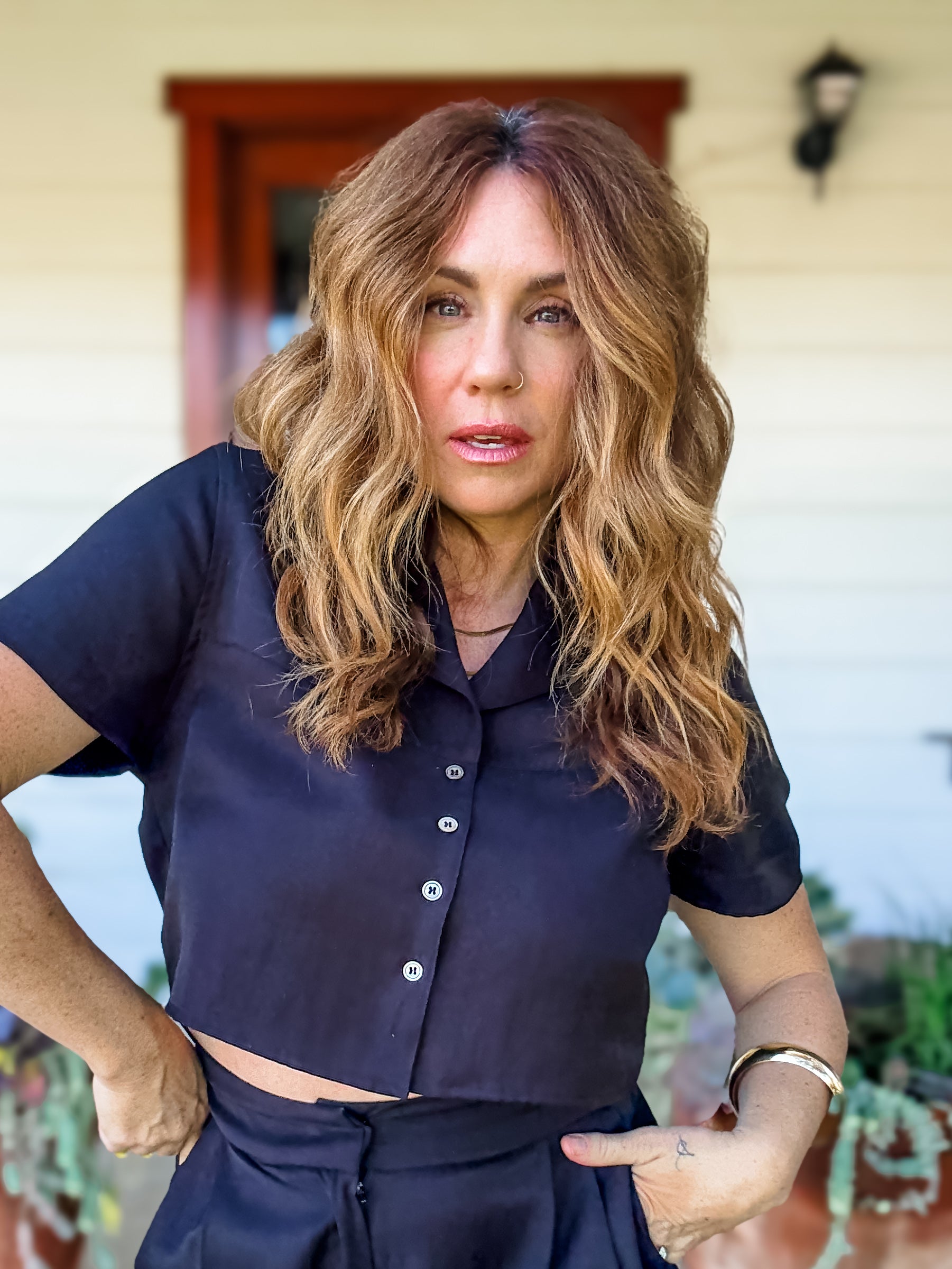 Madison Button Front Top