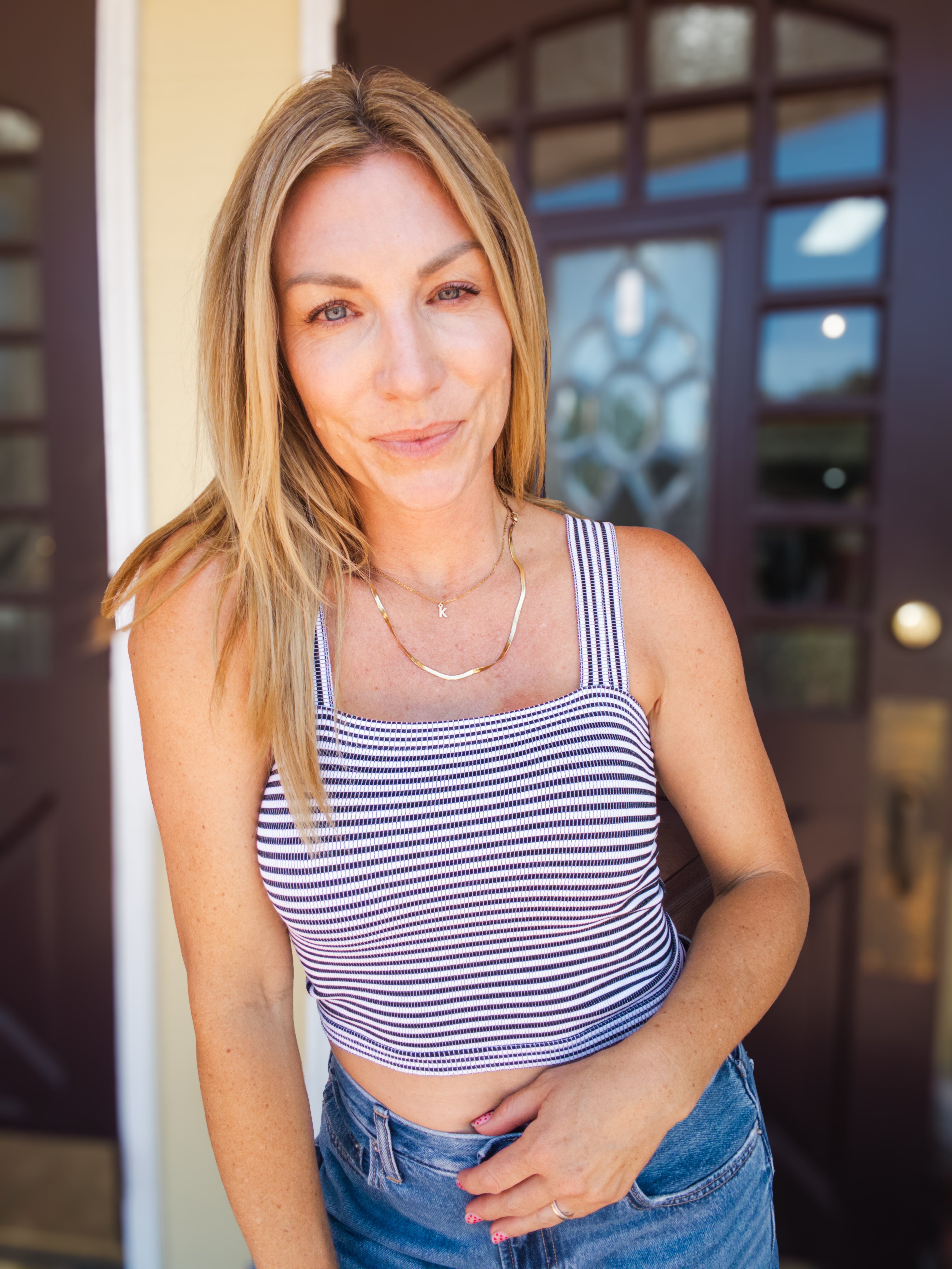 Modal Striped Square Top