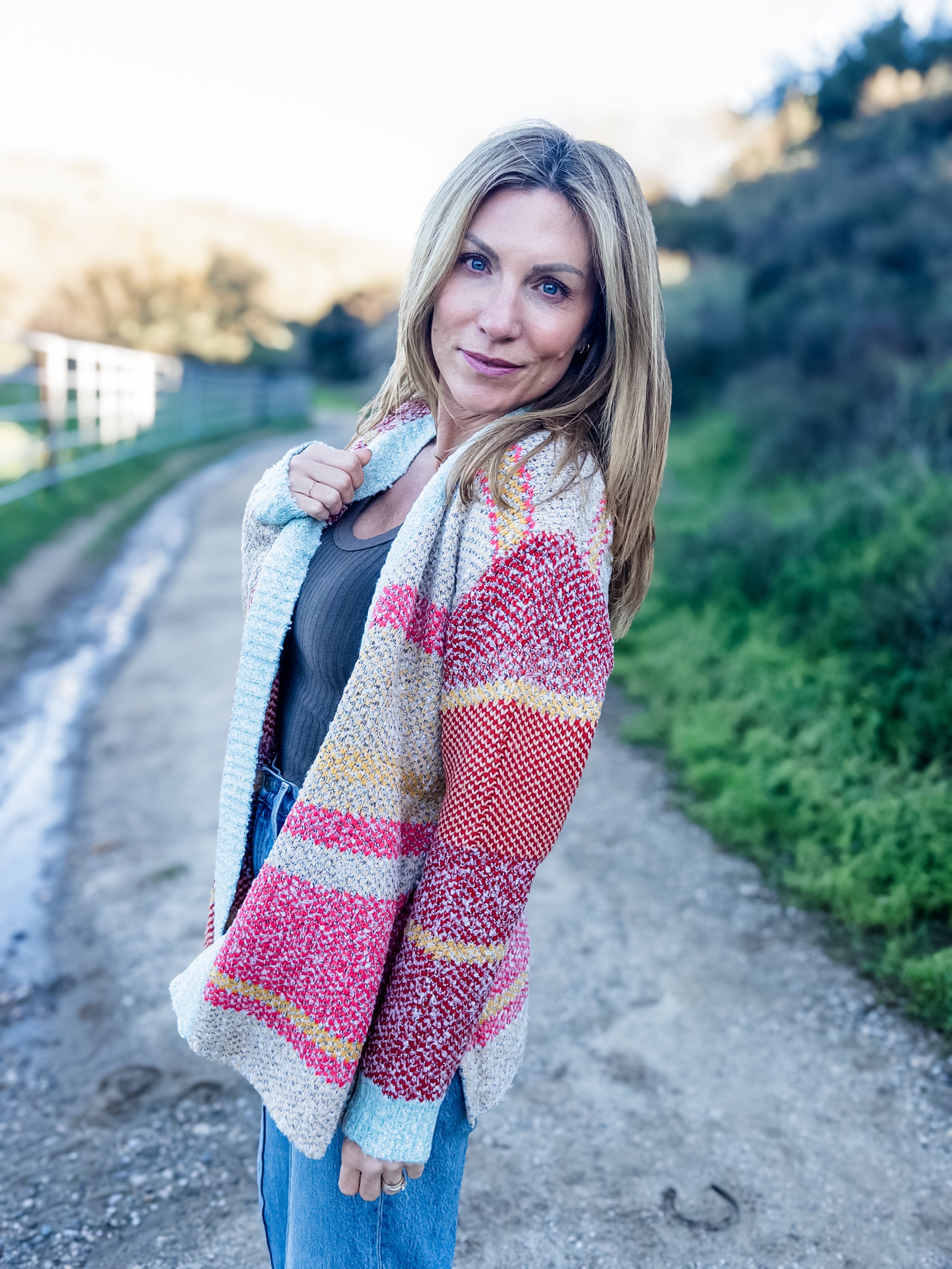 In The Sunset Colorblock Cardigan