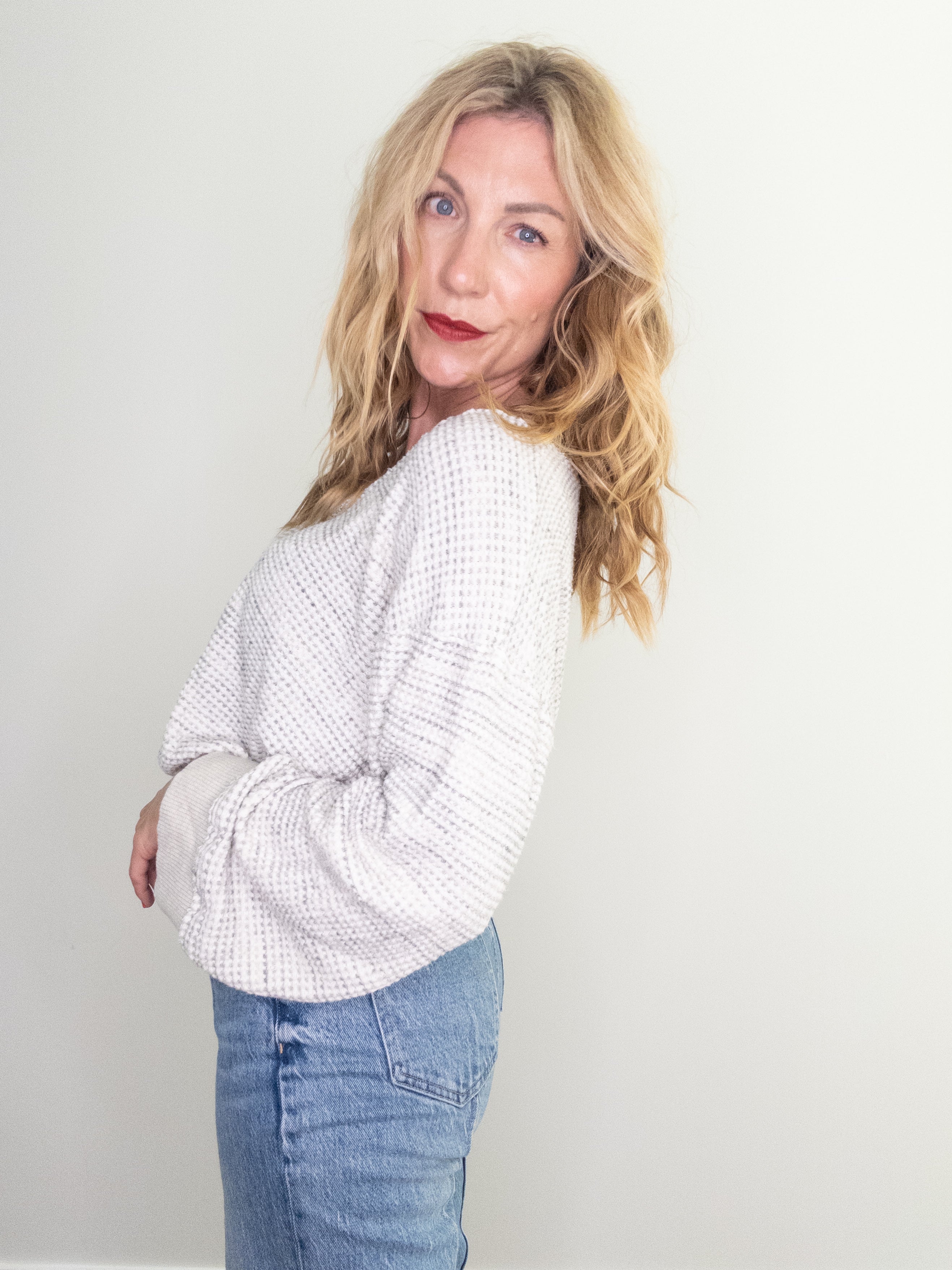 Project Social T Justina Brushed Thermal V Neck Pullover